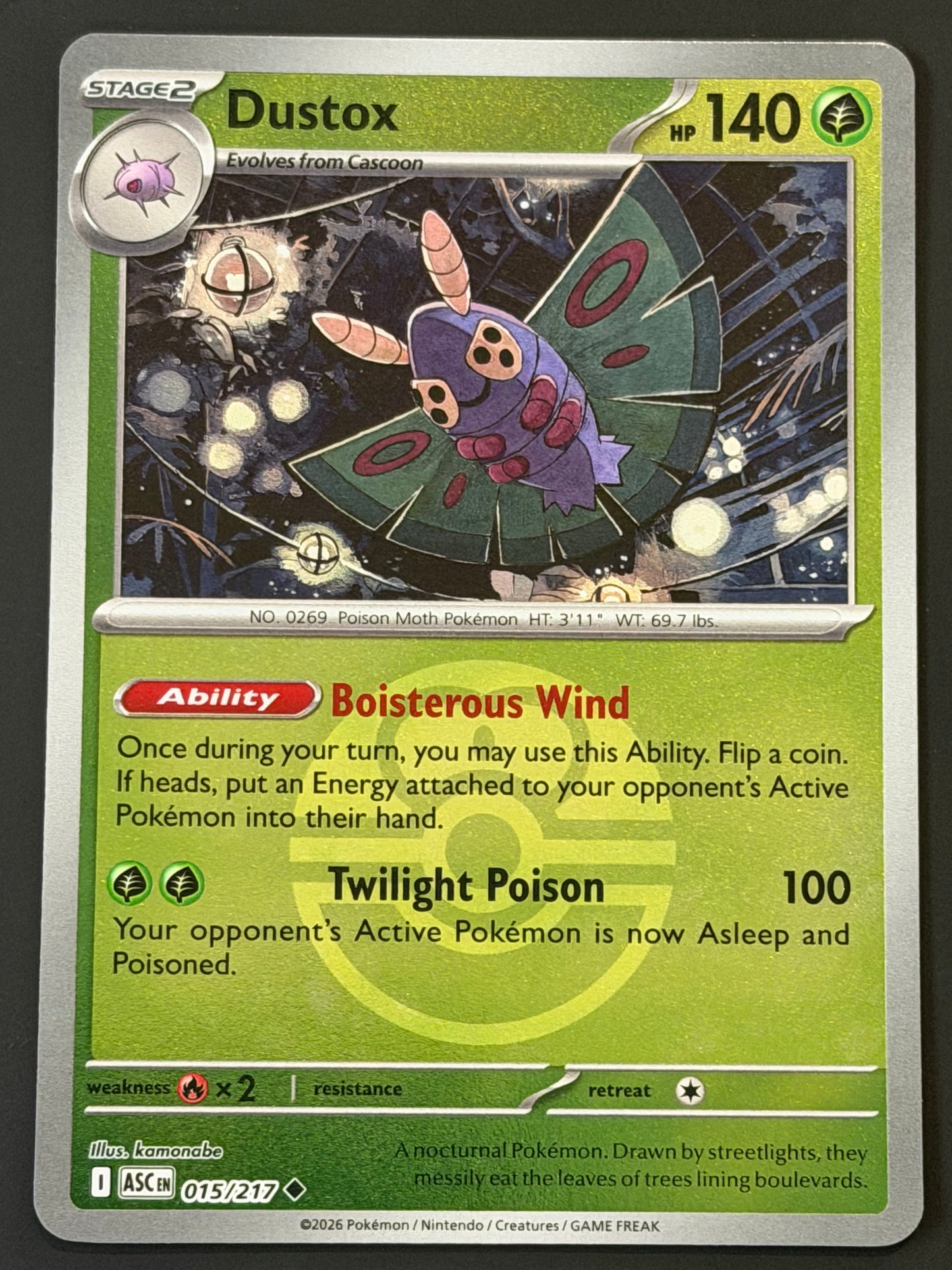 015/217 Dustox - Pokémon Ascended Heroes Uncommon Reverse LOVEBALL