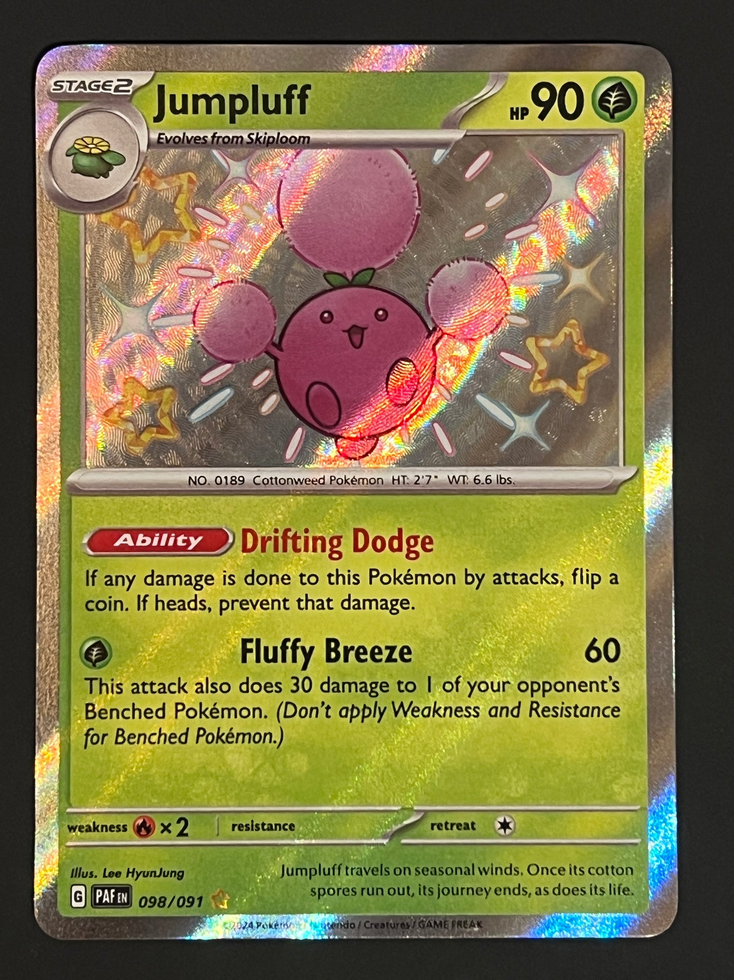 098/091 Jumpluff - Pokémon Paldean Fates Shiny Rare