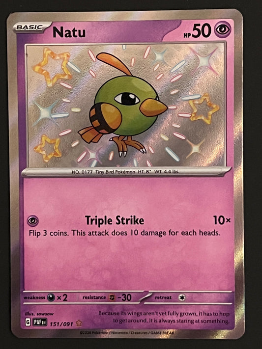 151/091 Natu - Pokémon Paldean Fates Shiny Rare
