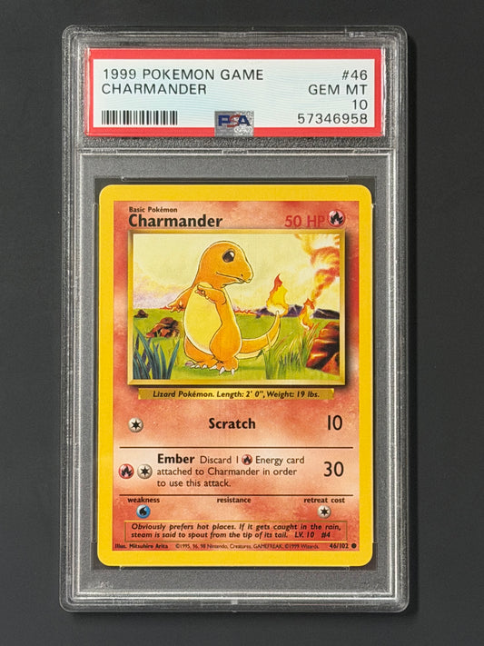 PSA Charmander - 46/102 Base Set Unlimited Common GEM MINT Grade 10
