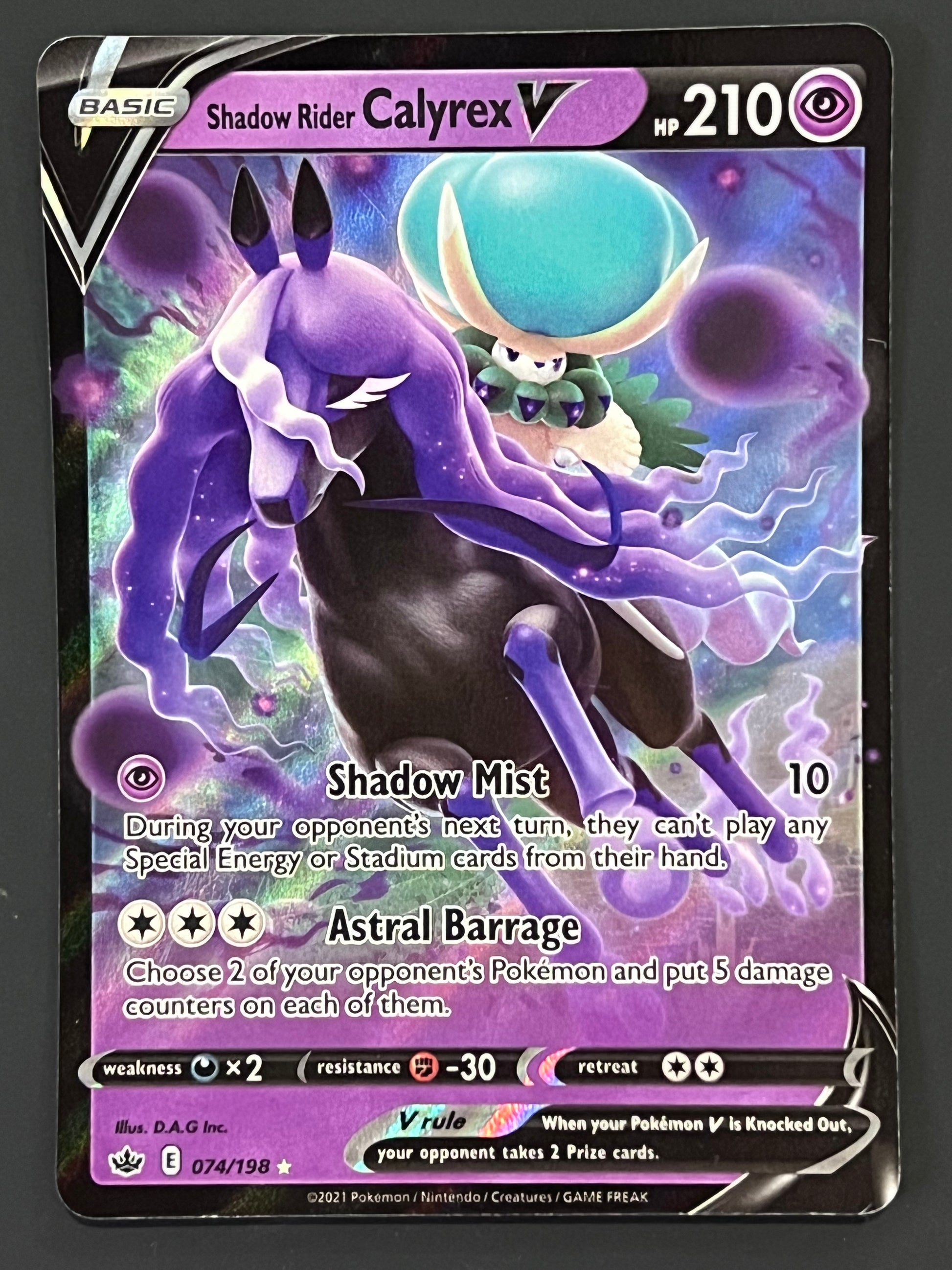 Shadow Calryex Rider 074/198 Shadow Rider Calyrex V - Pokémon Chilling Reign Ultra Rare ...