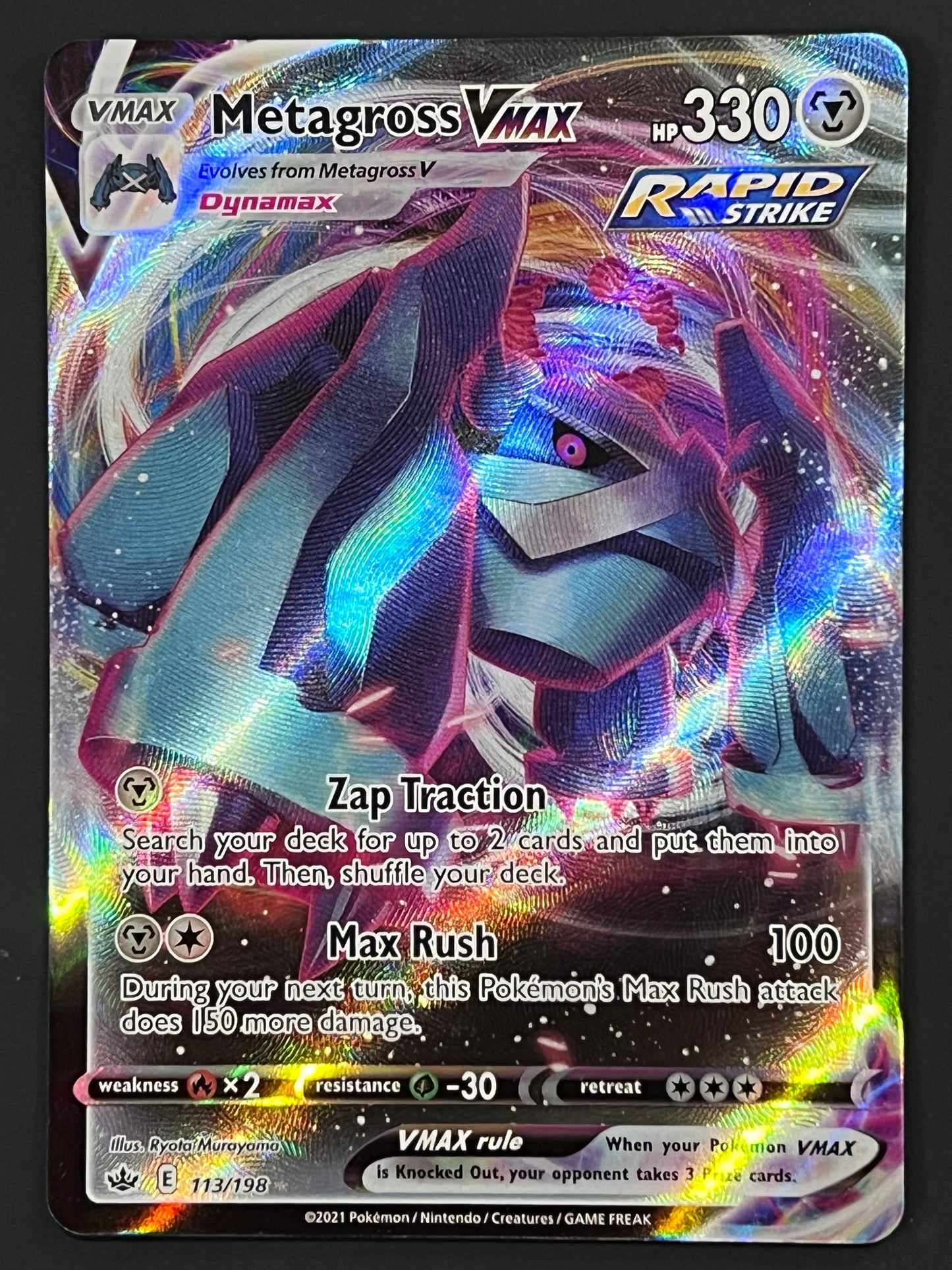113/198 Metagross VMax - Pokémon Chilling Reign Ultra Rare