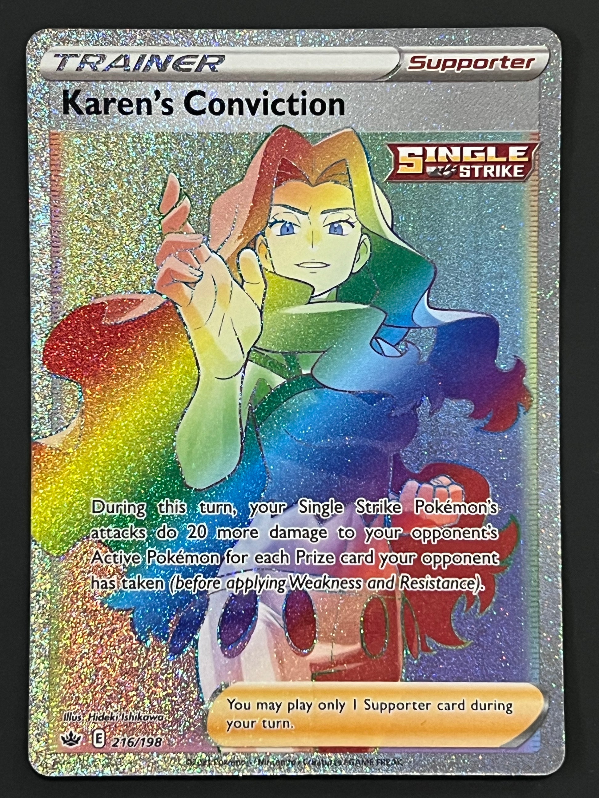 216/198 Karen's Conviction - Pokmon Chilling Reign Rainbow Secret Rar Jarvvos 216/198 Karen's Conviction - Pokmon Chilling Reign Rainbow Secret Rar Jarvvos