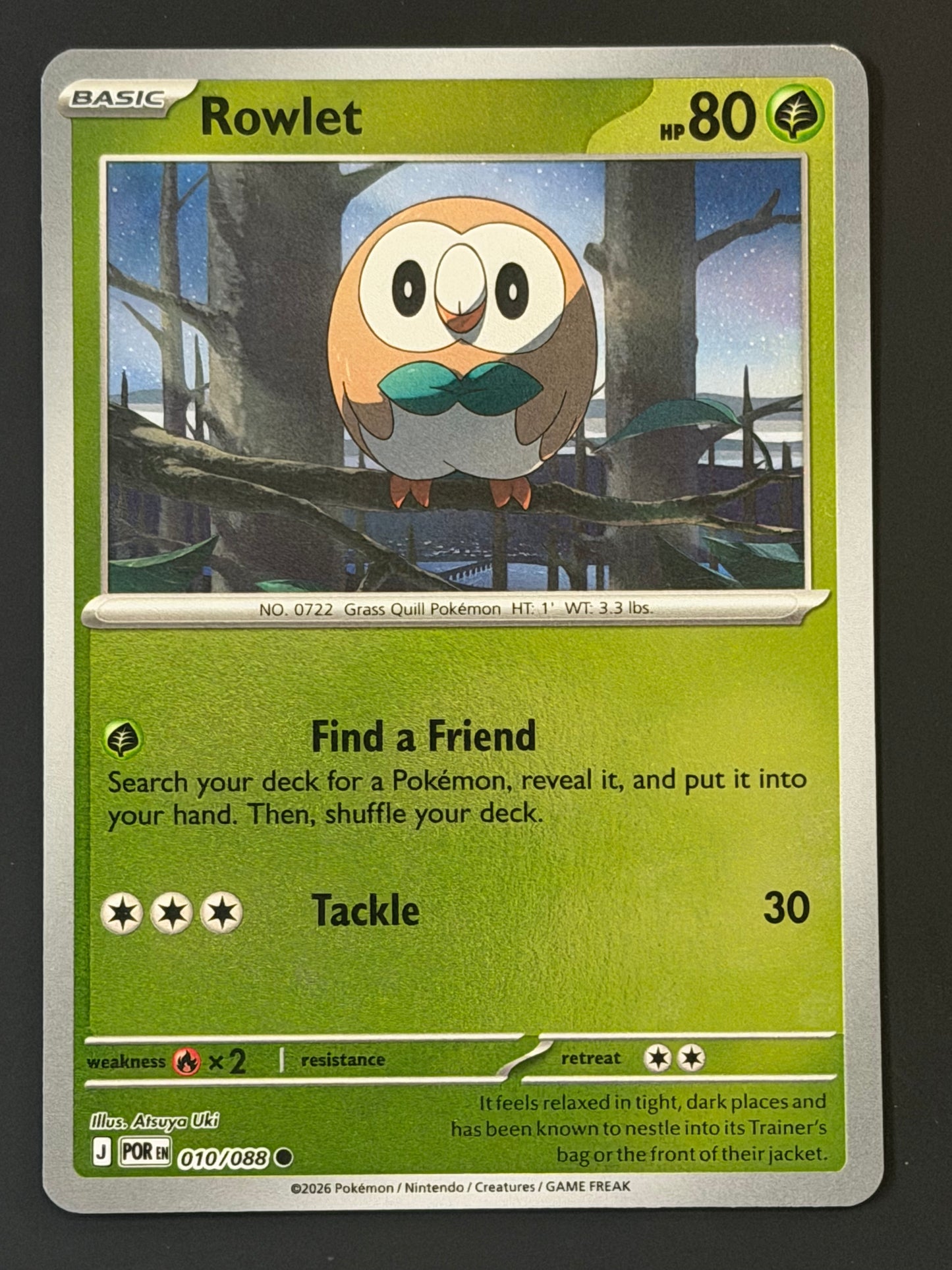 010/088 Rowlet - Pokémon Perfect Order Common Reverse