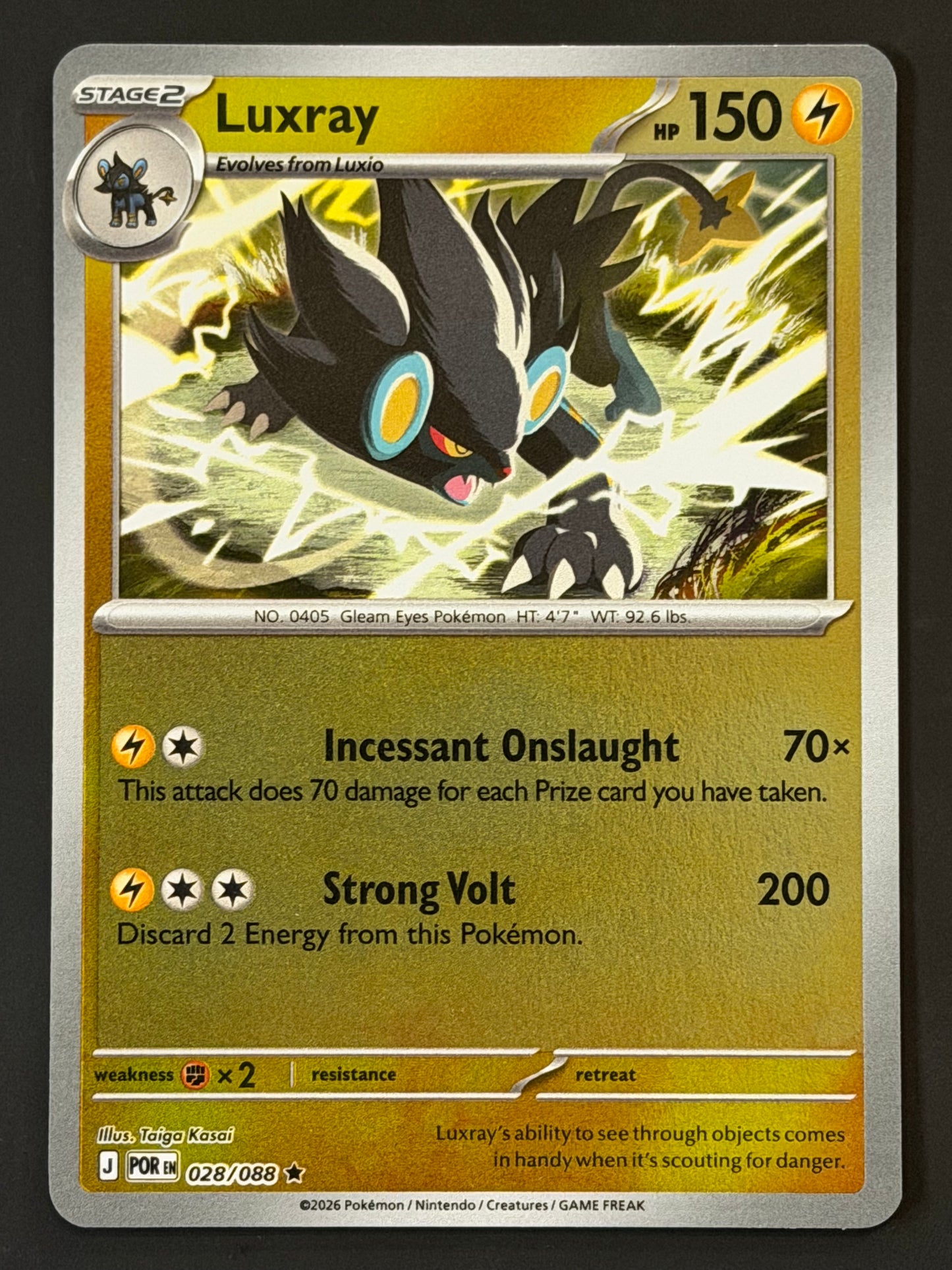 028/088 Luxray - Pokémon Perfect Order Rare Reverse