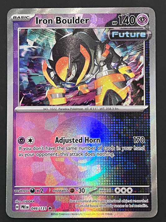 046/131 Iron Boulder - Pokémon Prismatic Evolutions Rare Reverse POKEBALL