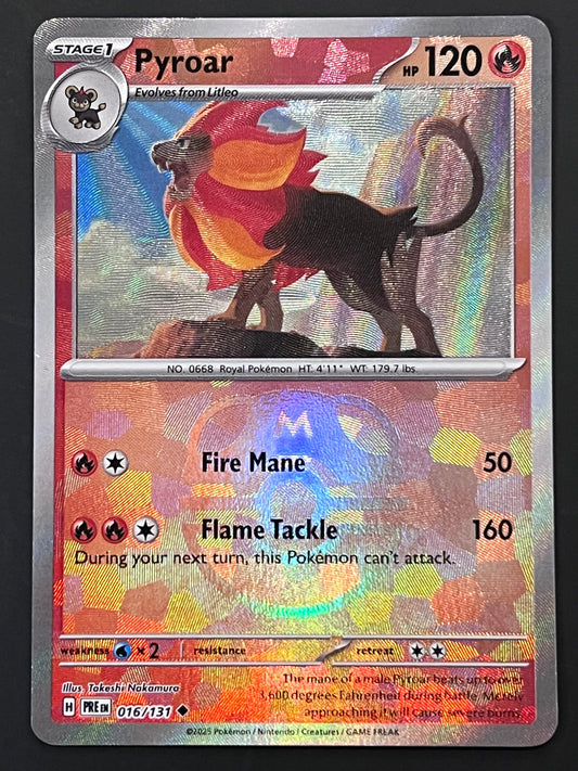 016/131 Pyroar - Pokémon Prismatic Evolutions Uncommon Reverse MASTERBALL
