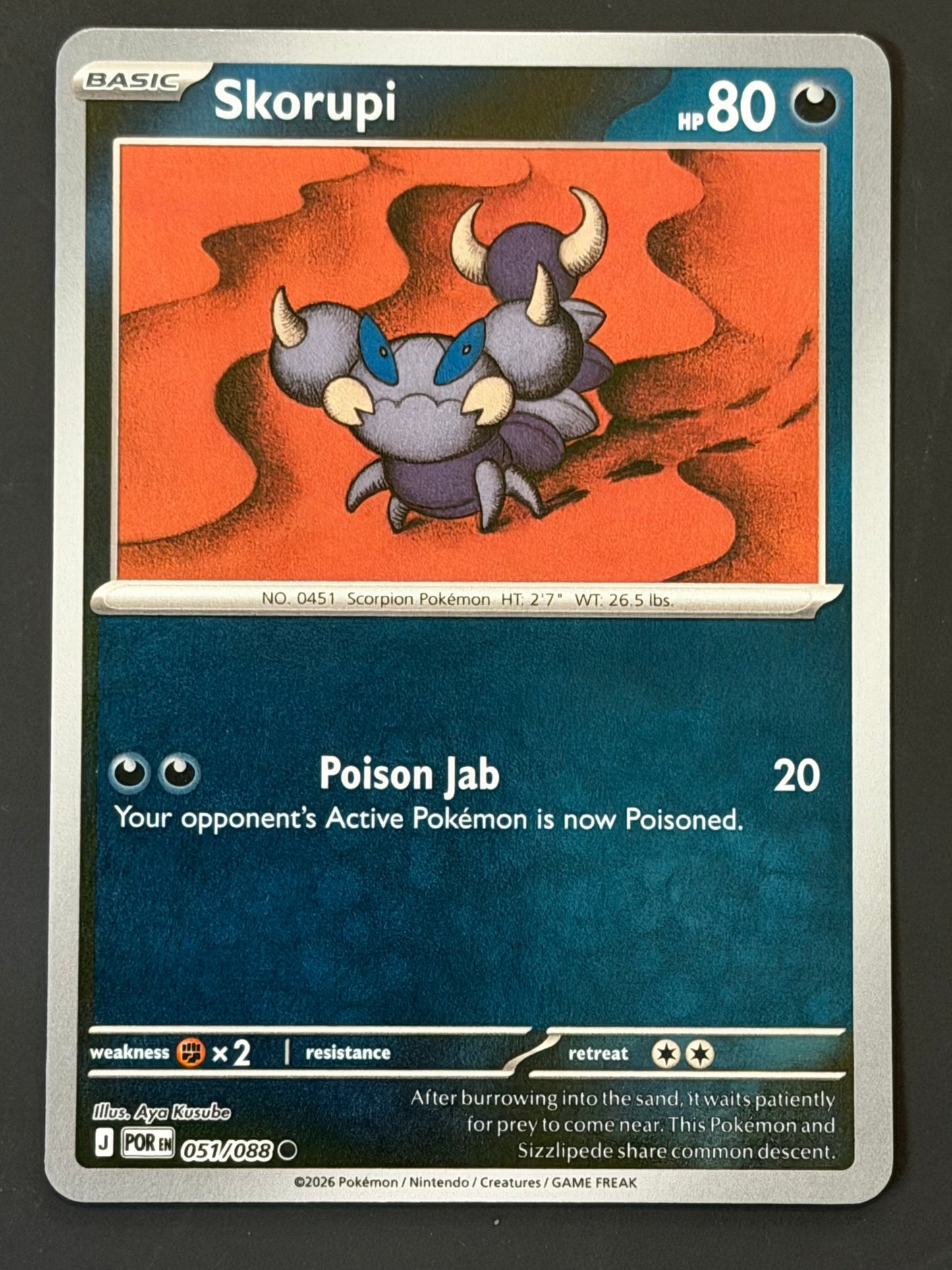 051/088 Skorupi - Pokémon Perfect Order Common Reverse