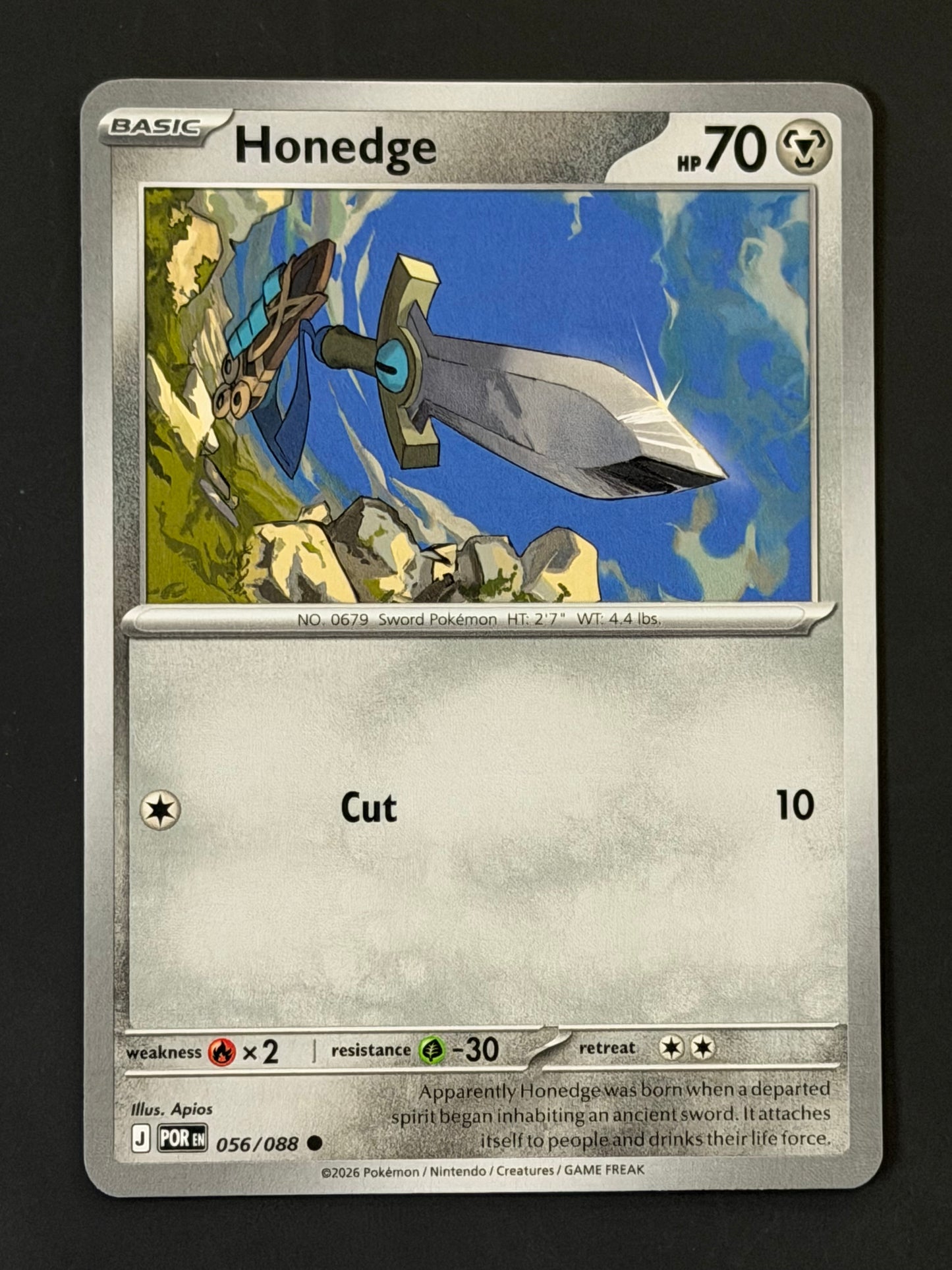 056/088 Honedge - Pokémon Perfect Order Common