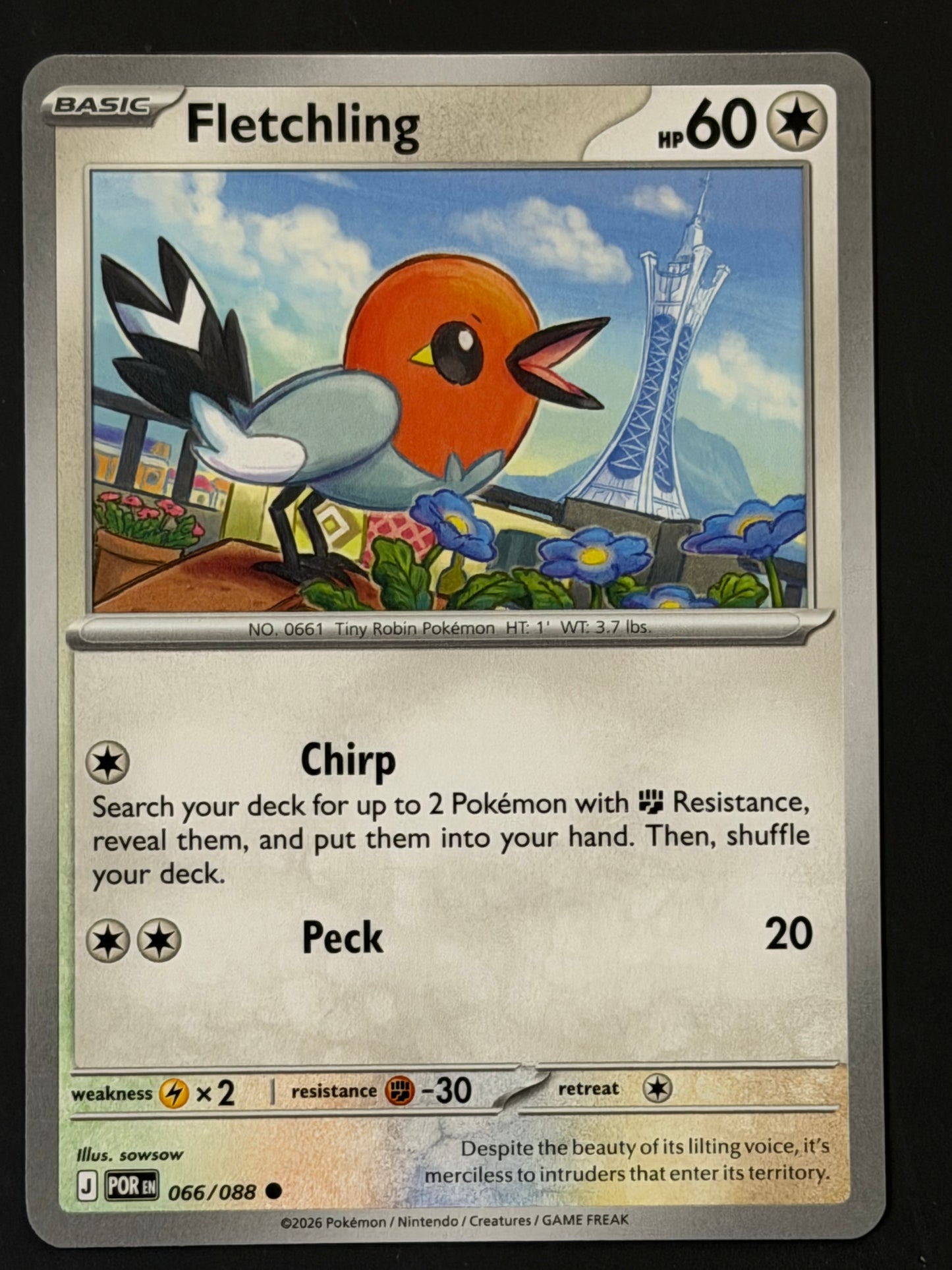 066/088 Fletchling - Pokémon Perfect Order Common