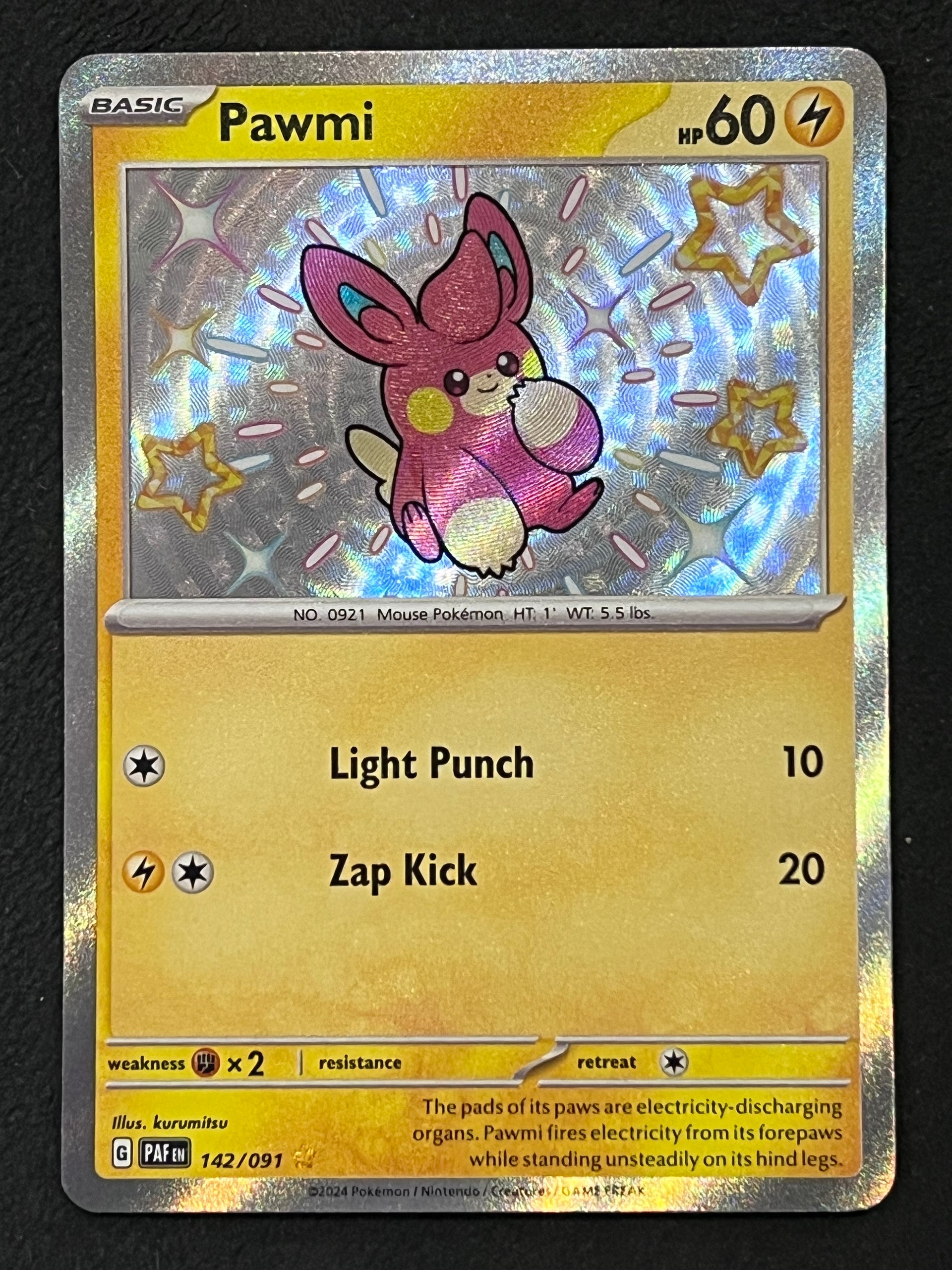 142/091 Pawmi - Pokmon Paldean Fates Shiny Rare  Jarvvos