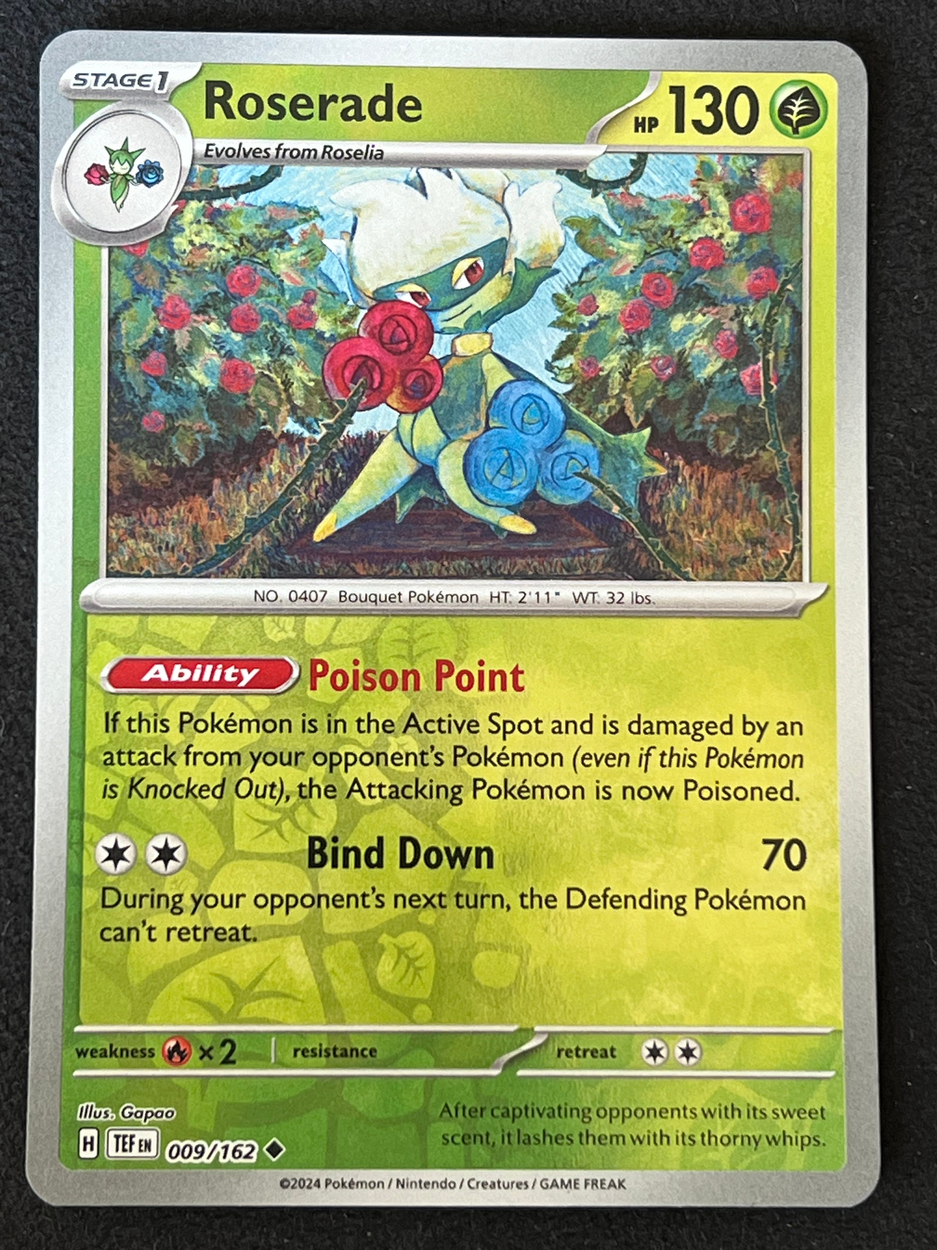 009/162 Roserade - Pokémon Temporal Forces Uncommon Reverse – Jarvvos
