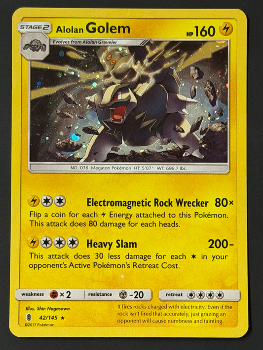 042/145 Alolan Golem - Pokémon Guardians Rising Rare Holo
