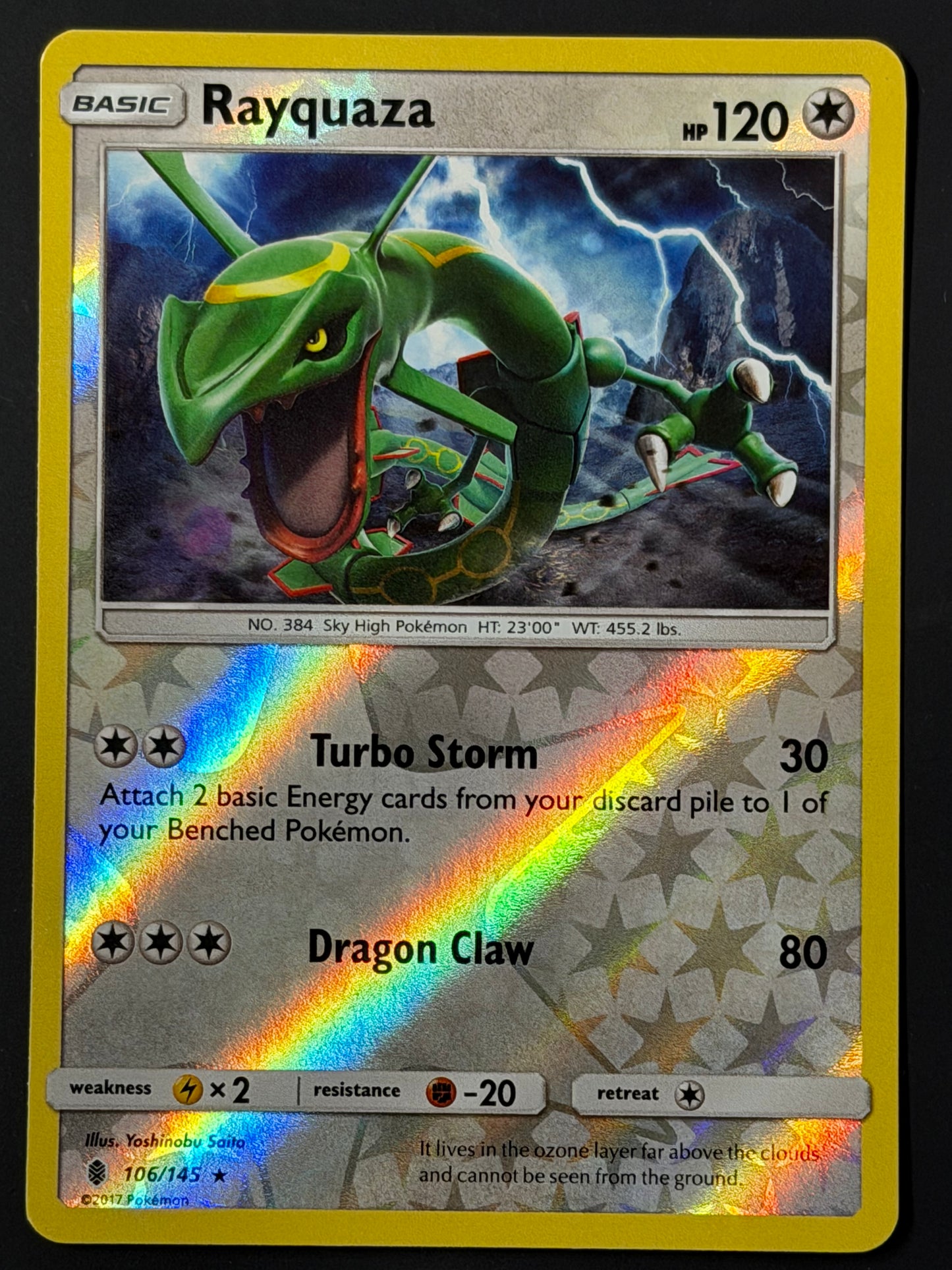 106/145 Rayquaza - Pokémon Guardians Rising Rare Reverse
