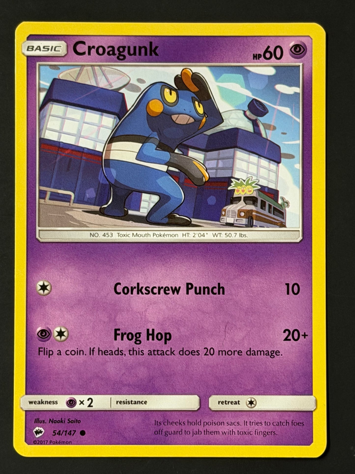 054/147 Croagunk - Pokémon Burning Shadows Common