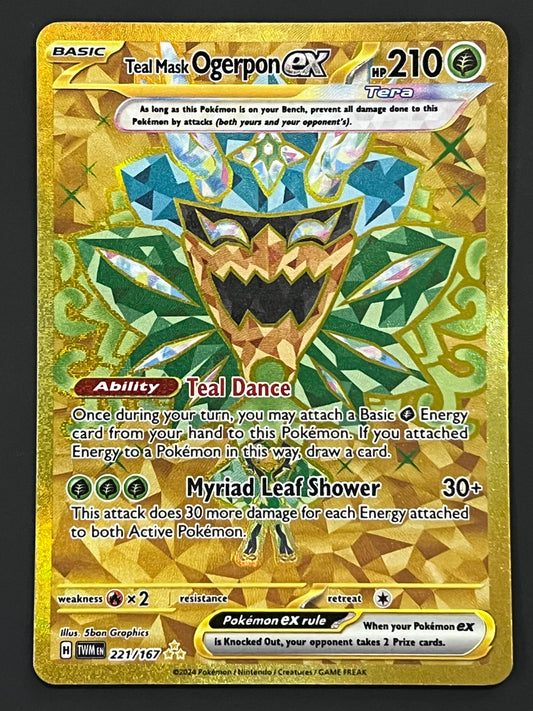 221/167 Teal Mask Ogerpon Ex - Pokémon Twilight Masquerade Hyper Rare