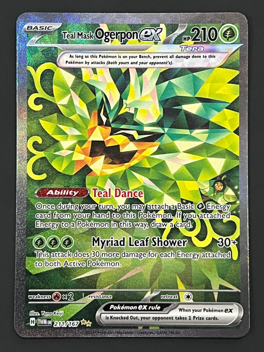 211/167 Teal Mask Ogerpon Ex - Pokémon Twilight Masquerade Special Illustration Rare