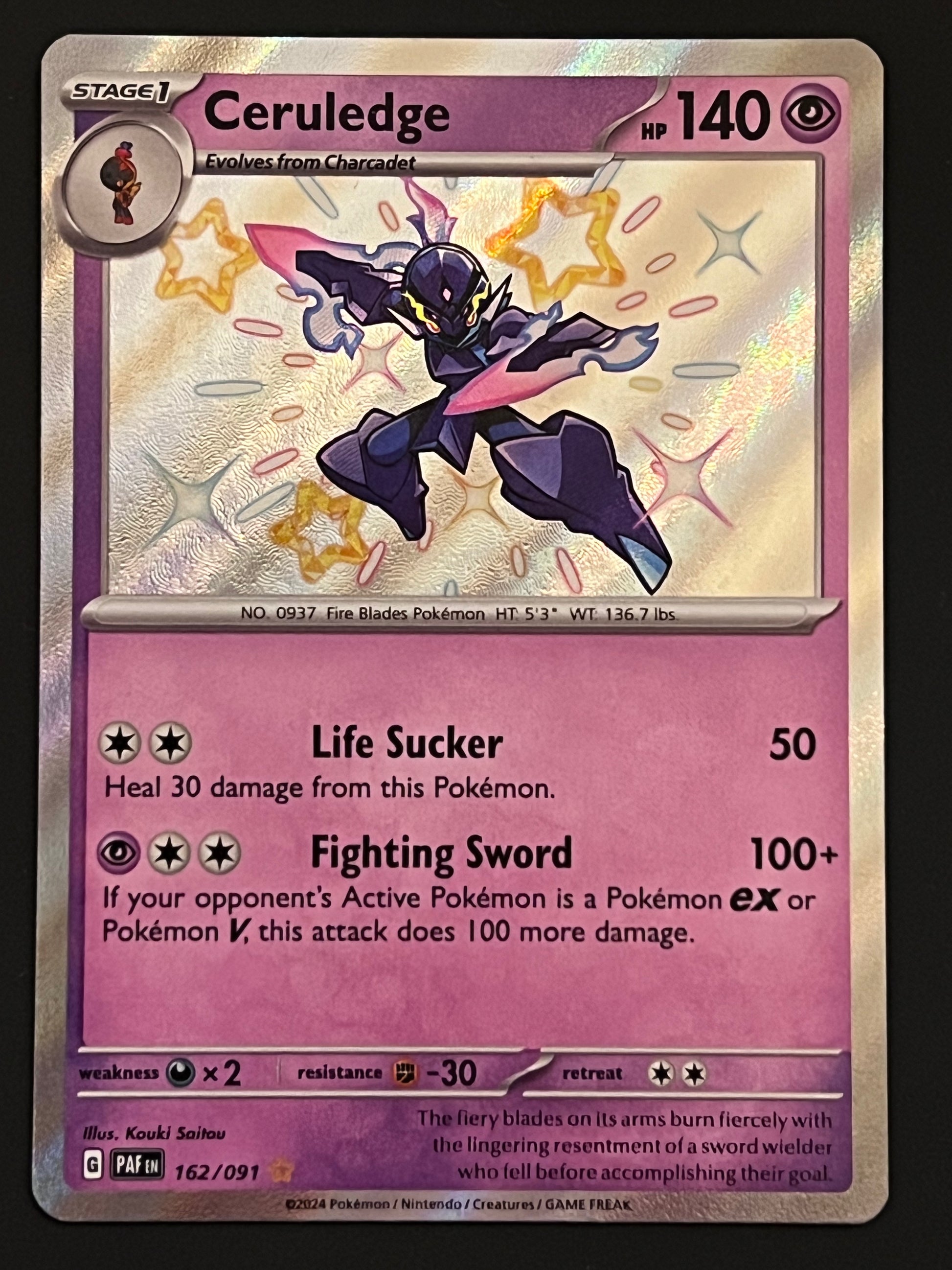 ceruledge shiny pokemon card 162/091 Ceruledge
