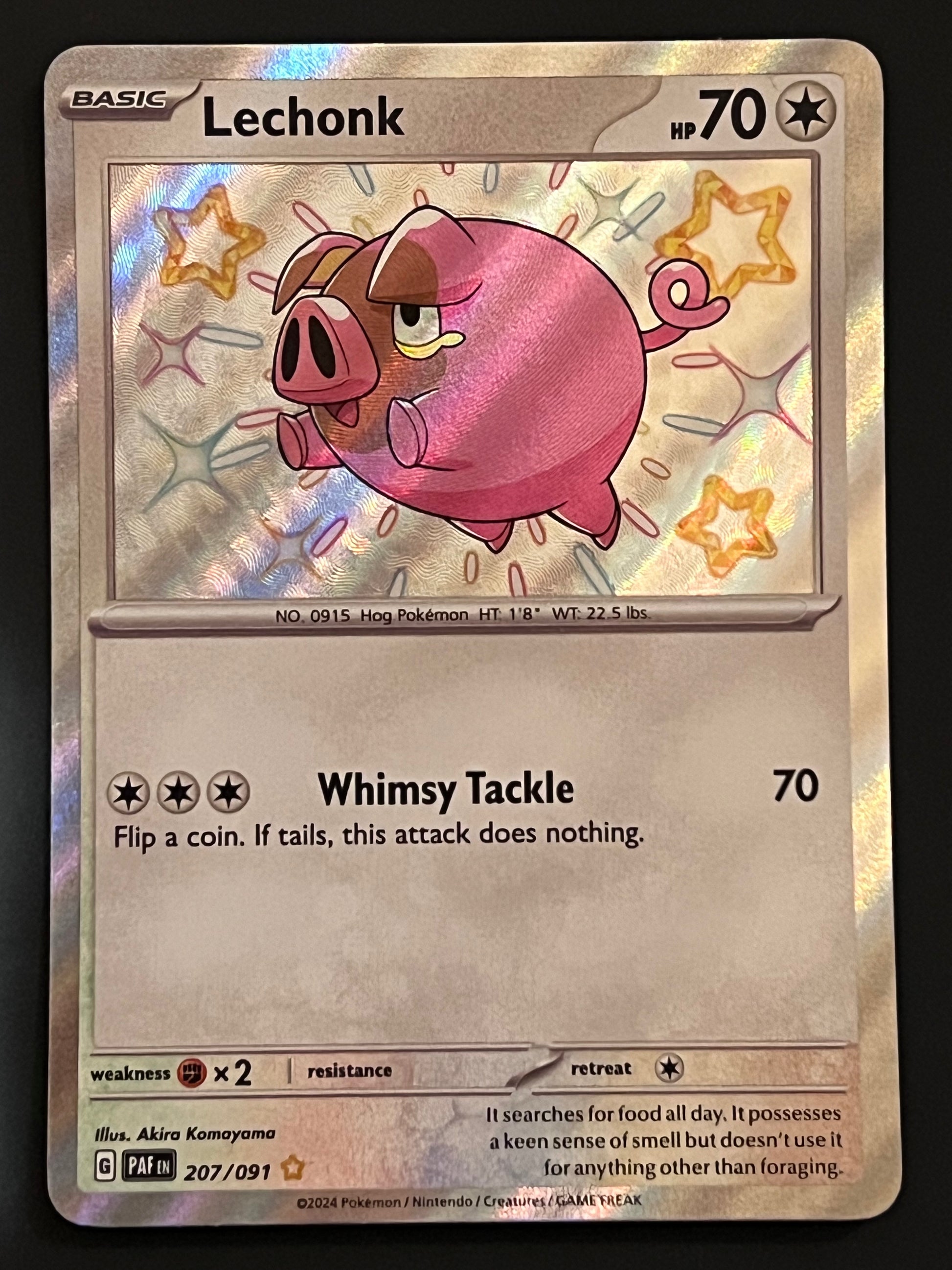shiny lechonk pokemon card 6IV Scarlet & Violet Fast RarityShiny Rare Hit Points70 HP Colorless Lechonk - 150/190 - SV4a: