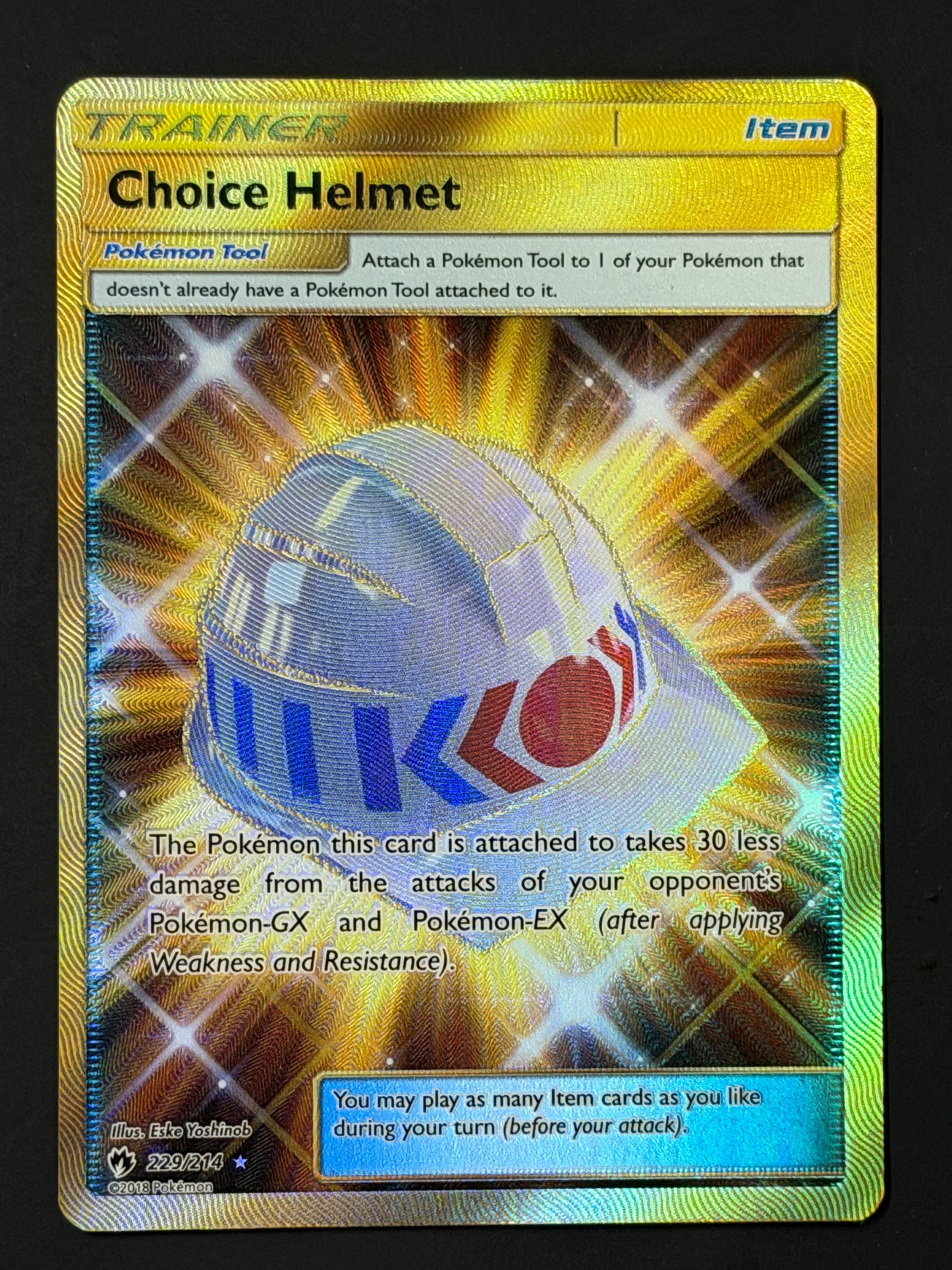 229/214 Choice Helmet - Pokémon Lost Thunder Gold Secret Rare