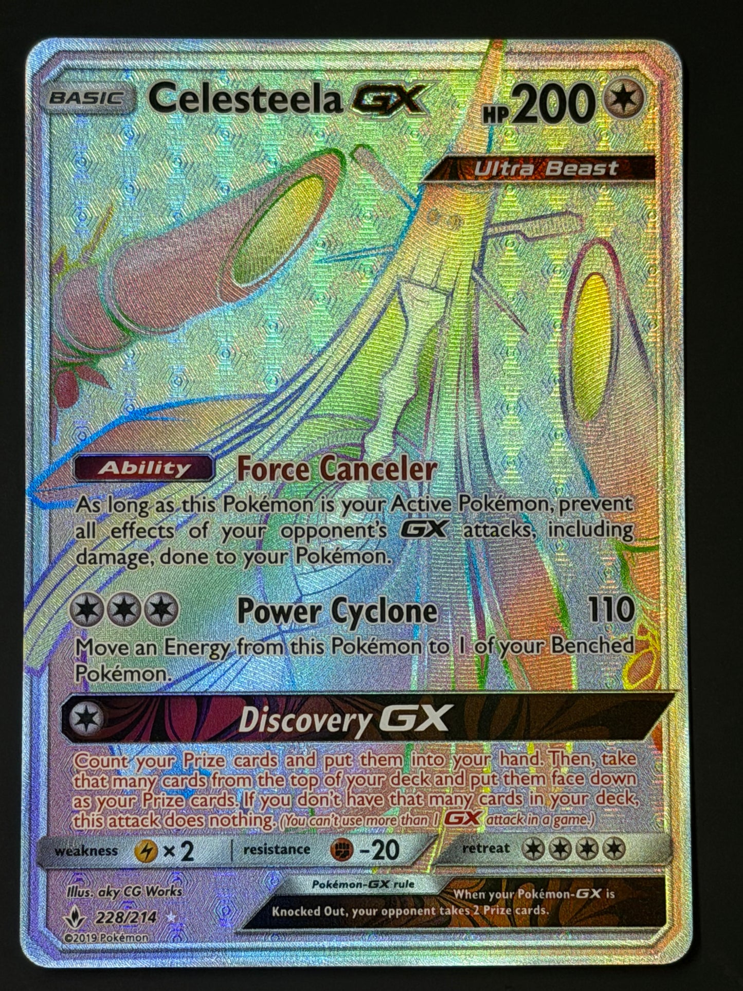 228/214 Celesteela Gx - Pokémon Unbroken Bonds Rainbow Secret Rare