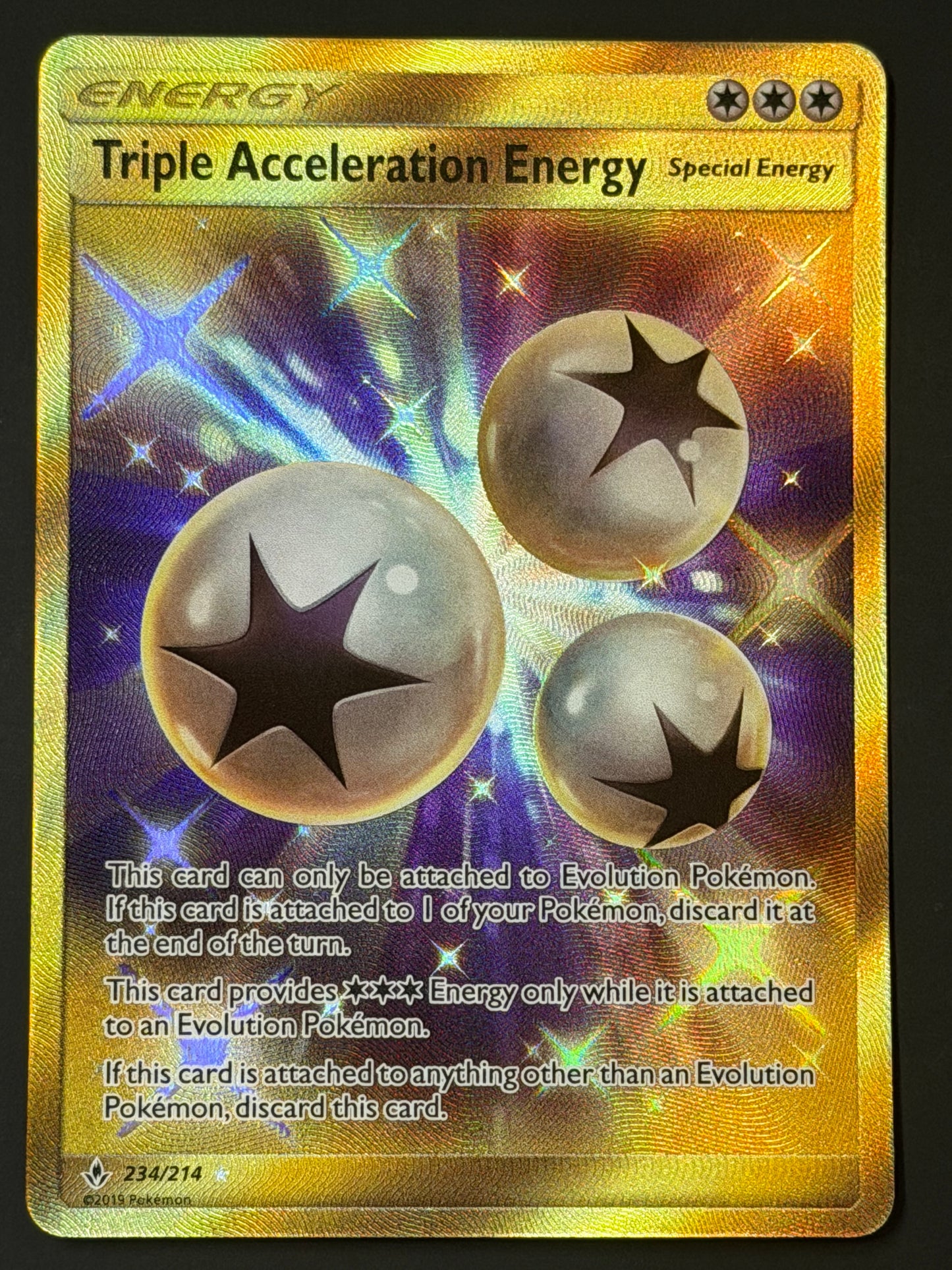 234/214 Triple Acceleration Energy - Pokémon Unbroken Bonds Gold Secret Rare