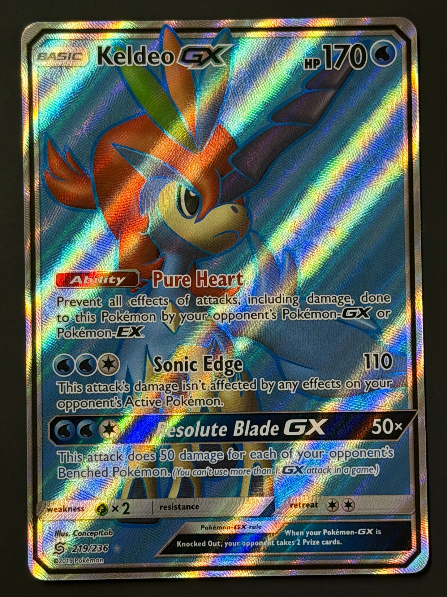 219/236 Keldeo Gx  - Pokémon Unified Minds Full Art