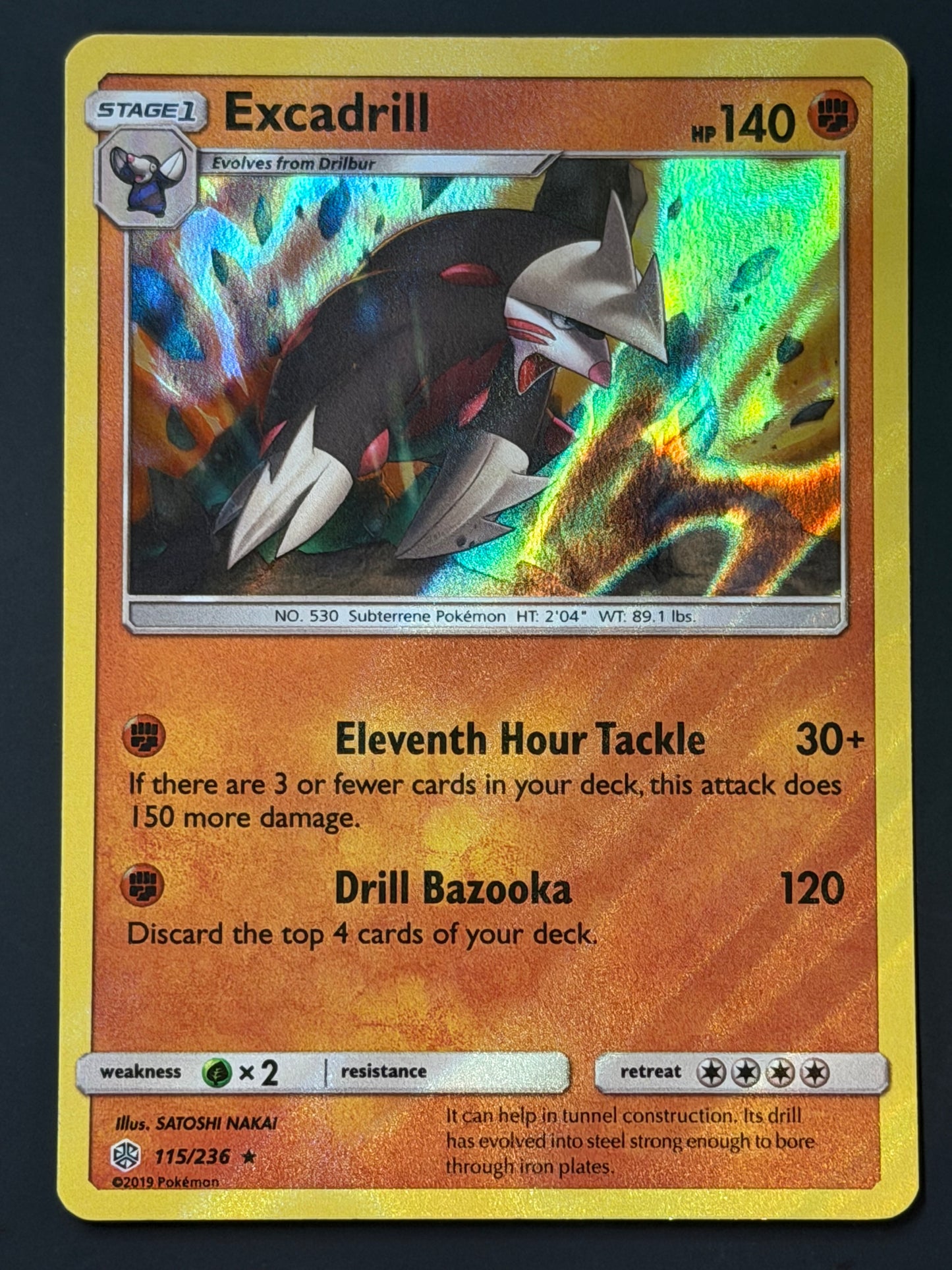 115/236 Excadrill - Pokémon Cosmic Eclipse Rare Holo