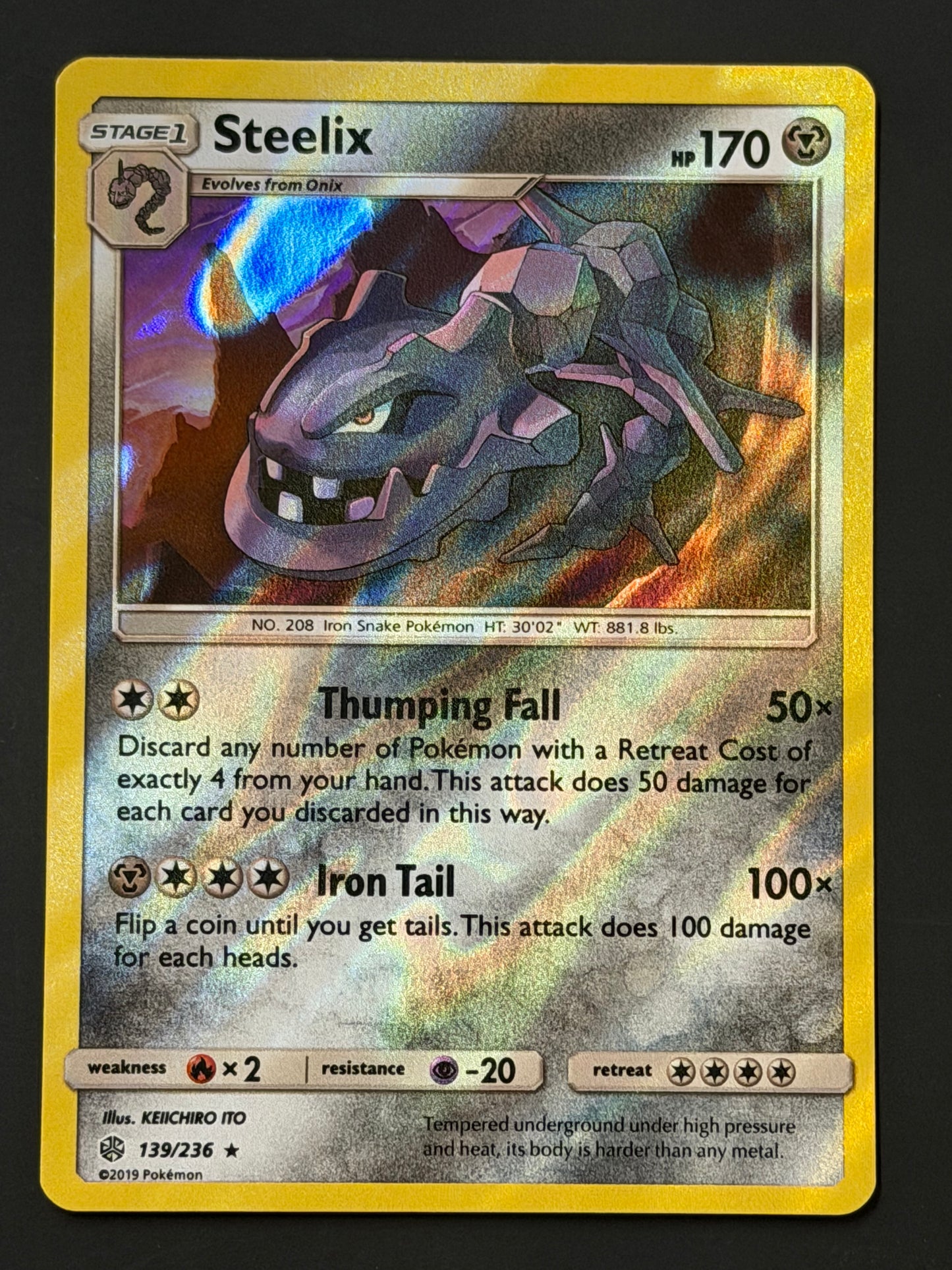139/236 Steelix - Pokémon Cosmic Eclipse Rare Holo