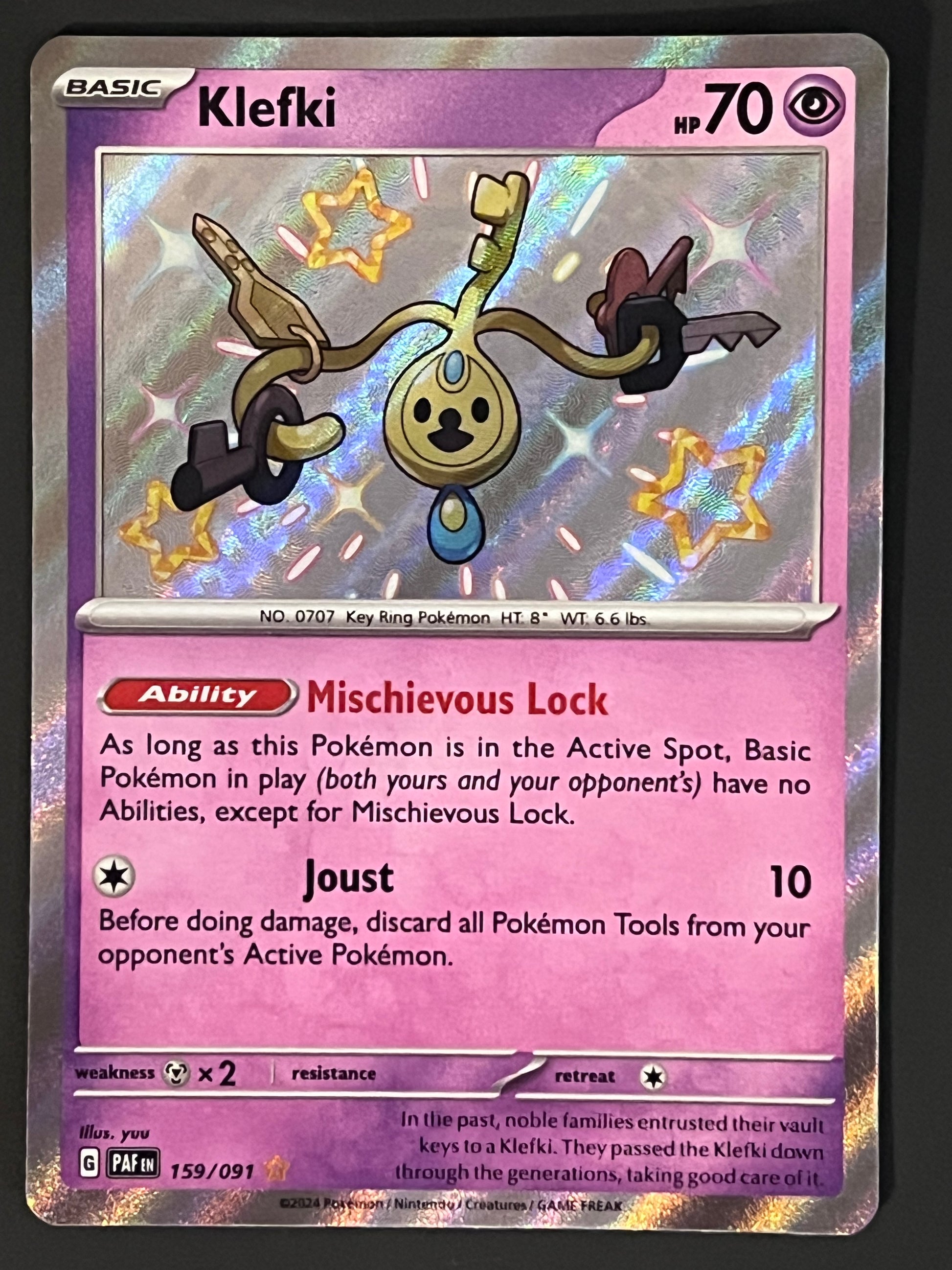159/091 Klefki - Pokmon Paldean Fates Shiny Rare Jarvvos 159/091 Klefki - Pokmon Paldean Fates Shiny Rare Jarvvos