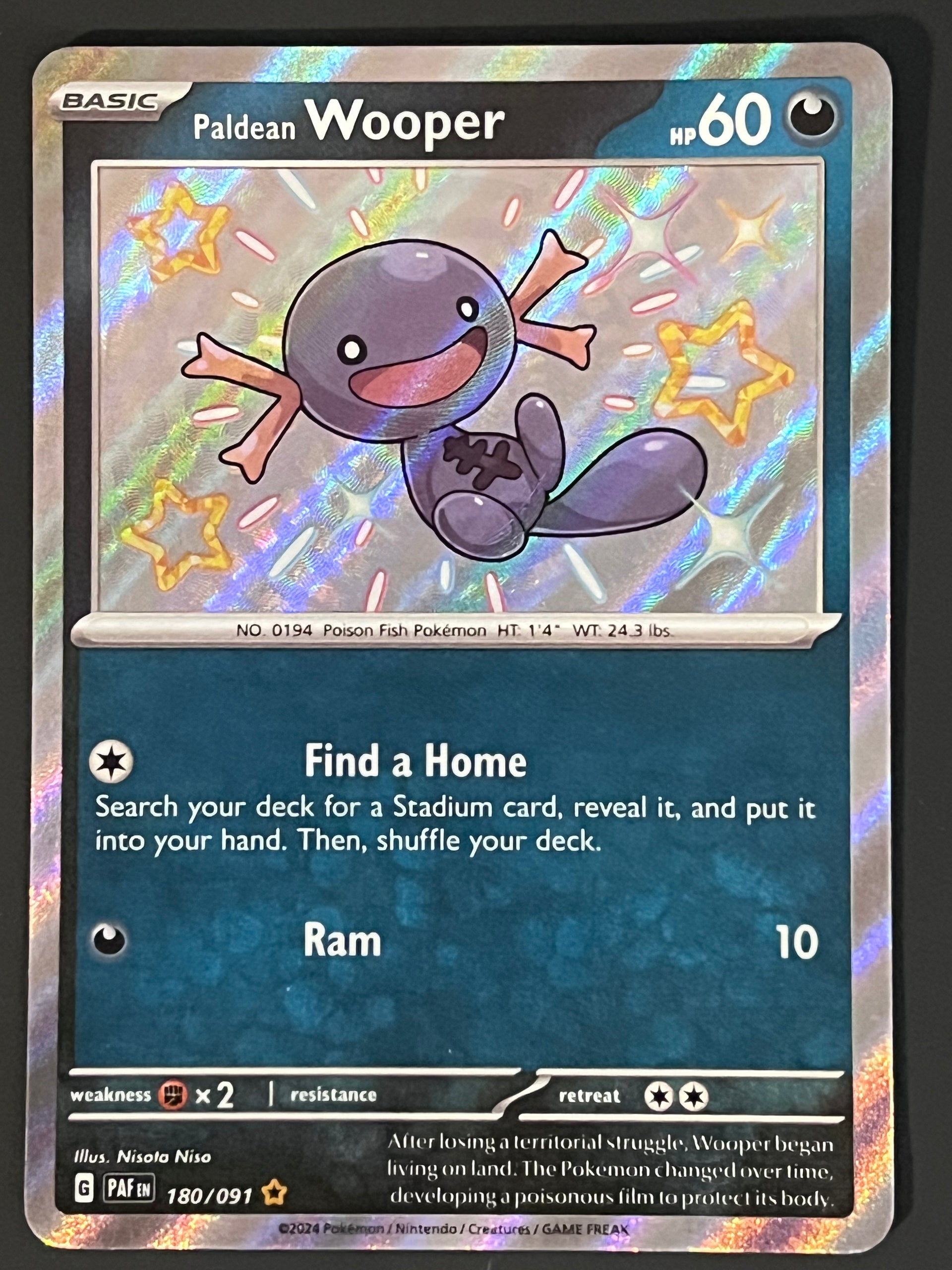paldean wooper pokemon card 180/091 Paldean Wooper