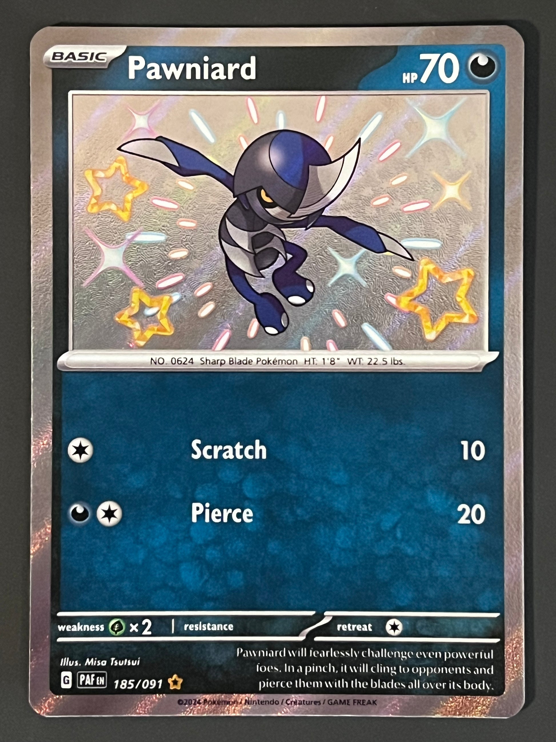 185/091 Pawniard - Pokmon Paldean Fates Shiny Rare Jarvvos 185/091 Pawniard - Pokmon Paldean Fates Shiny Rare Jarvvos