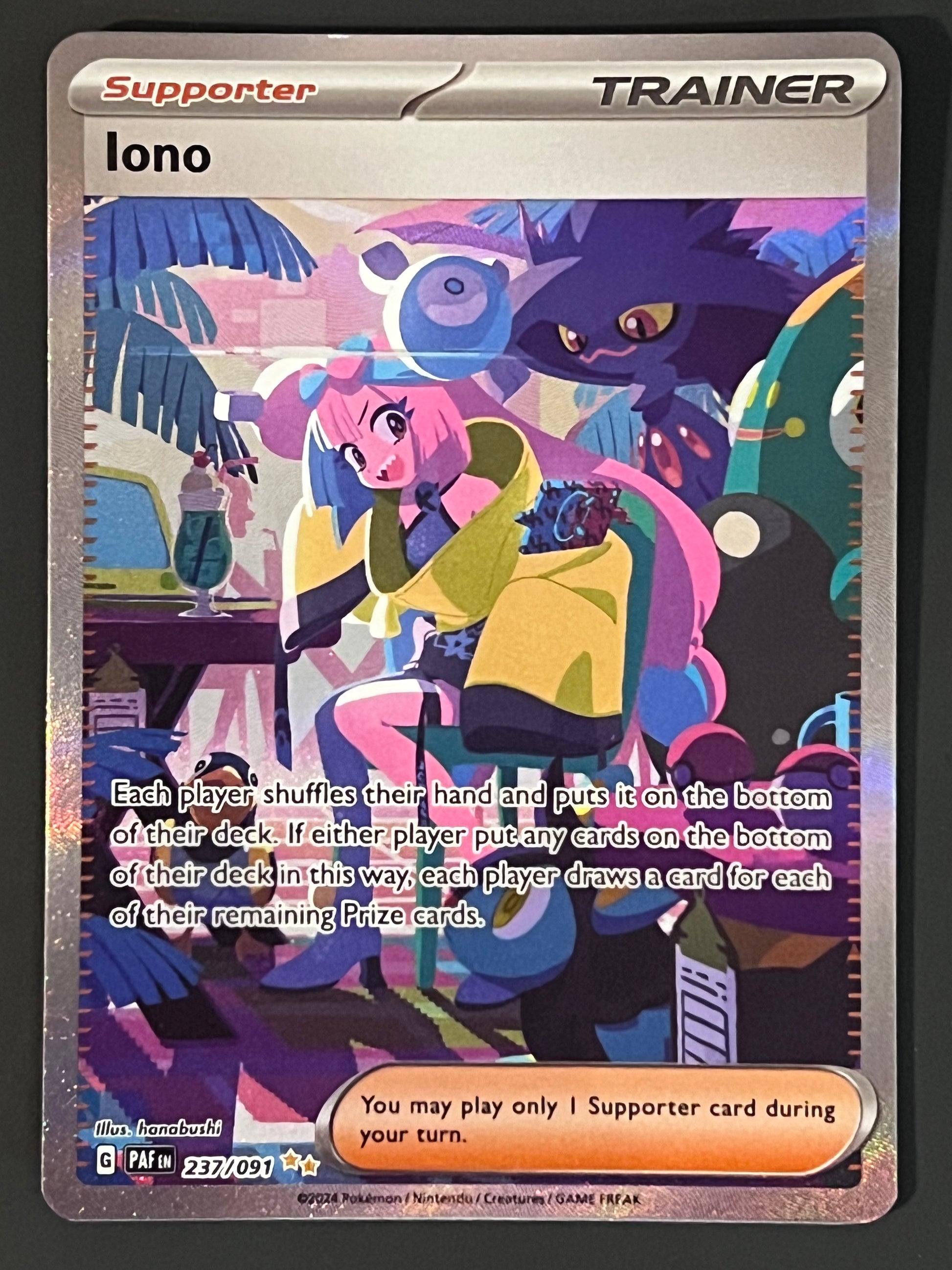 237/091 Iono - Pokmon Paldean Fates Special Illustration Rare Jarvvos 237/091 Iono - Pokmon Paldean Fates Special Illustration Rare Jarvvos