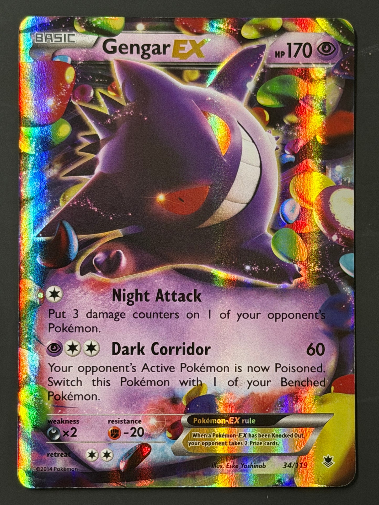 034/119 Gengar Ex - Pokémon Phantom Forces Ultra Rare