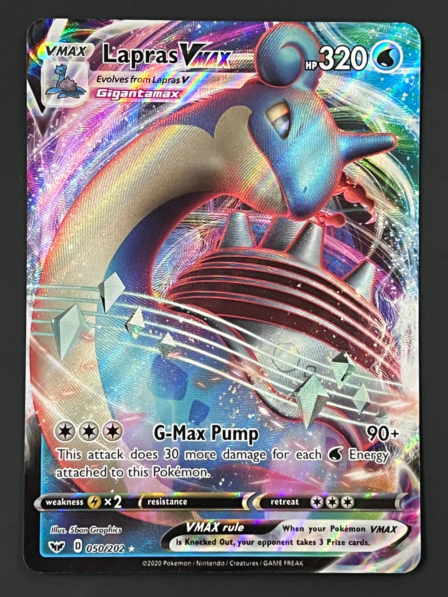 050/202 Lapras VMax - Sword/Shield Base Ultra Rare