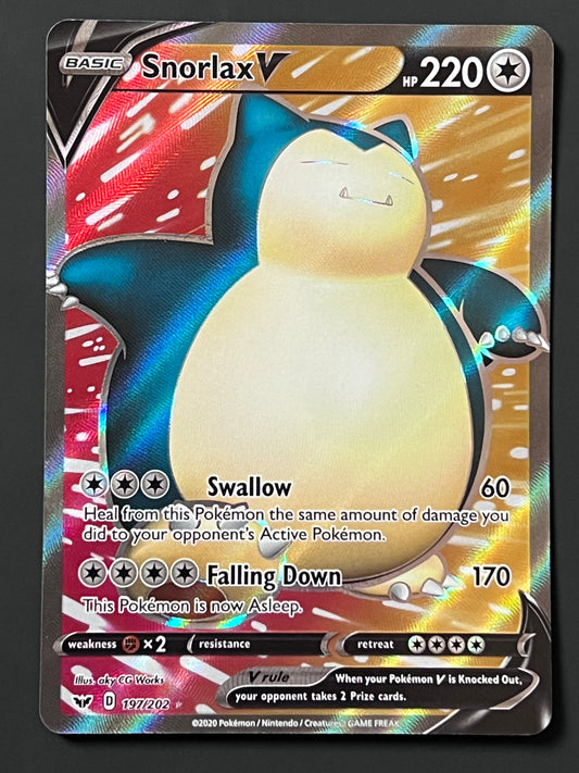 197/202 Snorlax V - Sword/Shield Base Full Art