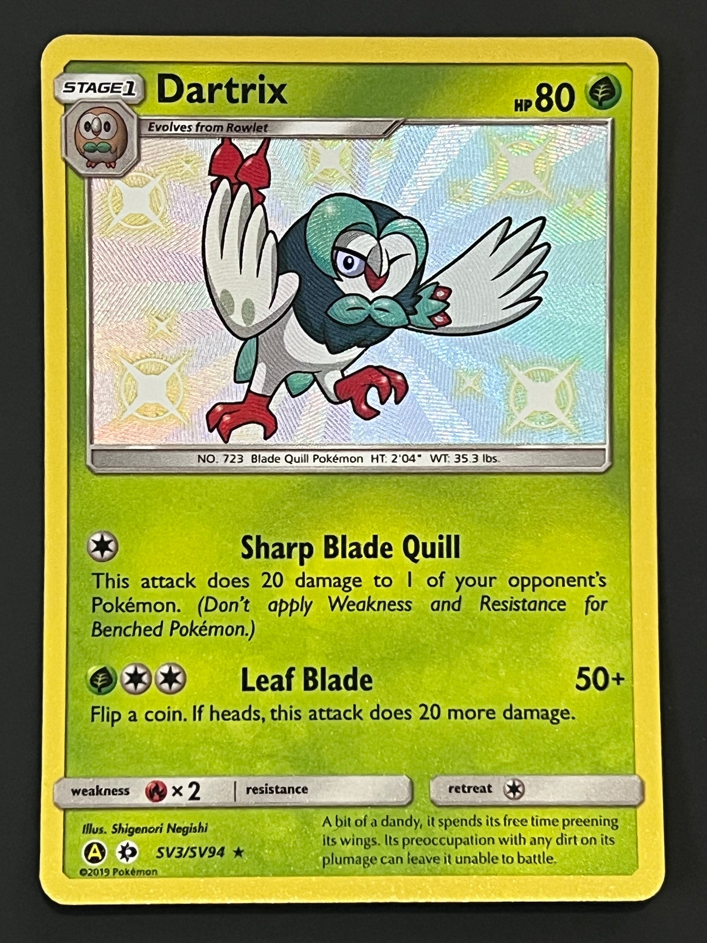 SV03/SV94 Dartrix - Pokémon Hidden Fates Shiny Rare
