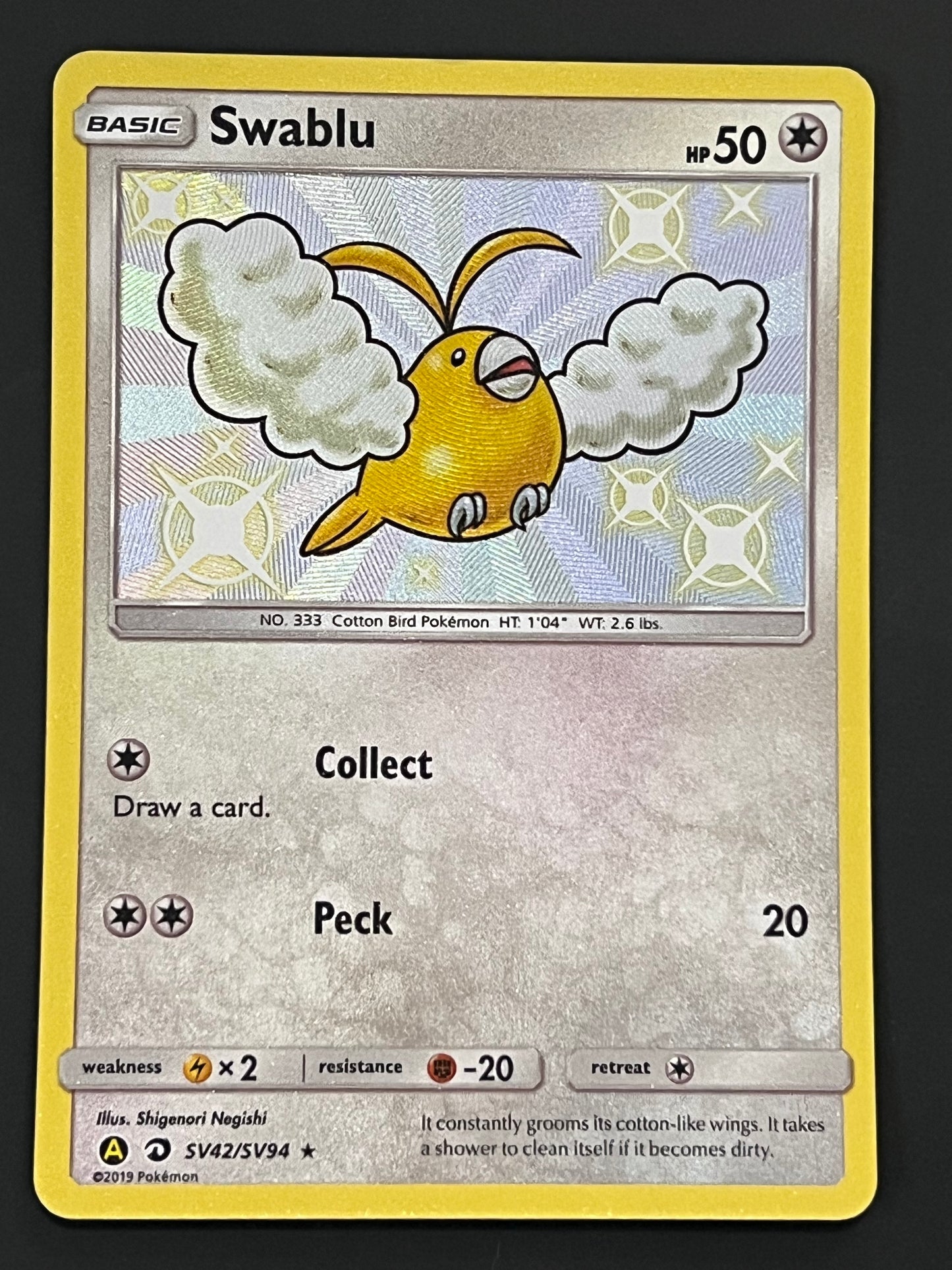 SV42/SV94 Swablu - Pokémon Hidden Fates Shiny Rare