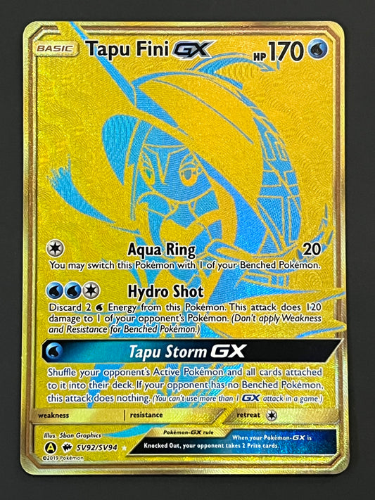 SV92/SV94 Tapu Fini Gx - Pokémon Hidden Fates Gold Secret Rare