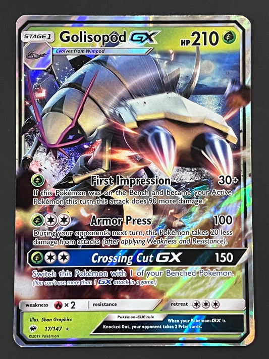 017/147 Golisopod Gx - Pokémon Burning Shadows Ultra Rare