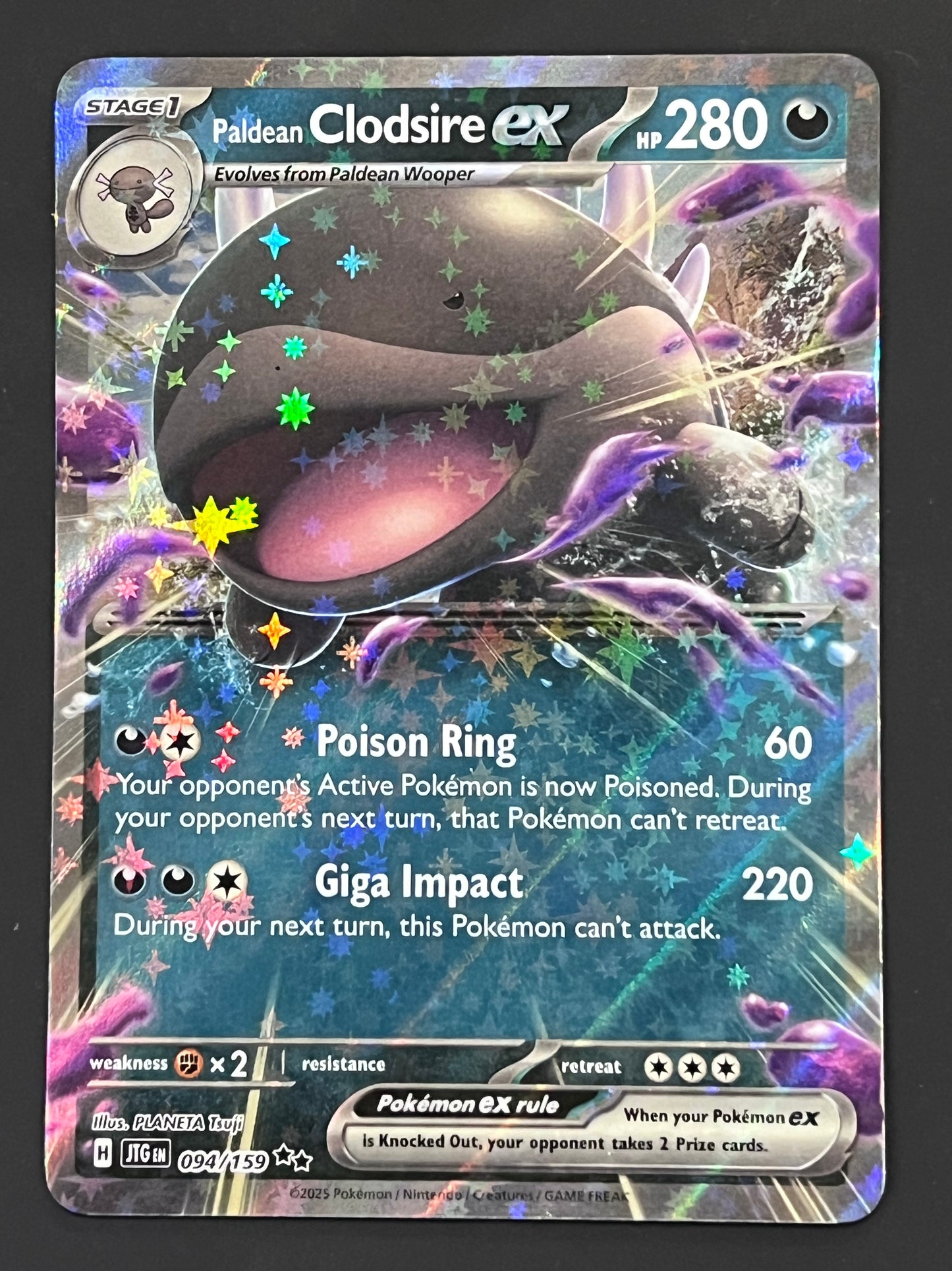 094/159 Paldean Clodsire Ex - Pokémon Journey Together Double Rare