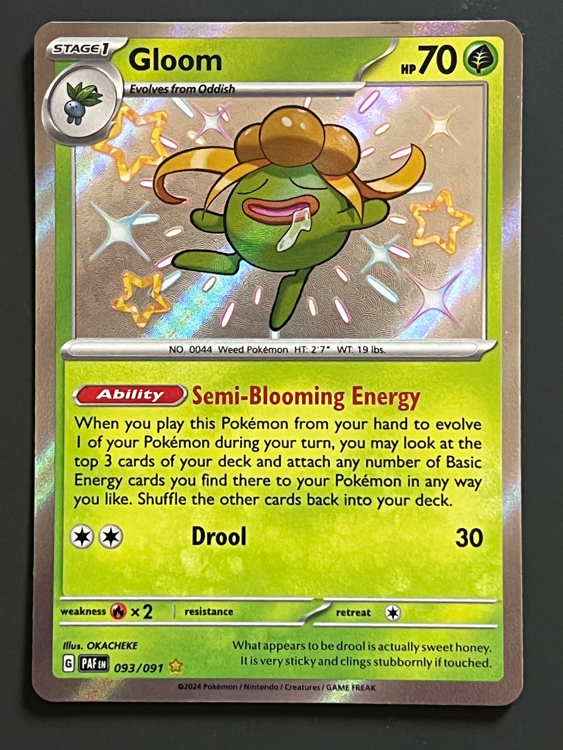 shiny gloom pokemon card 093/091 Gloom