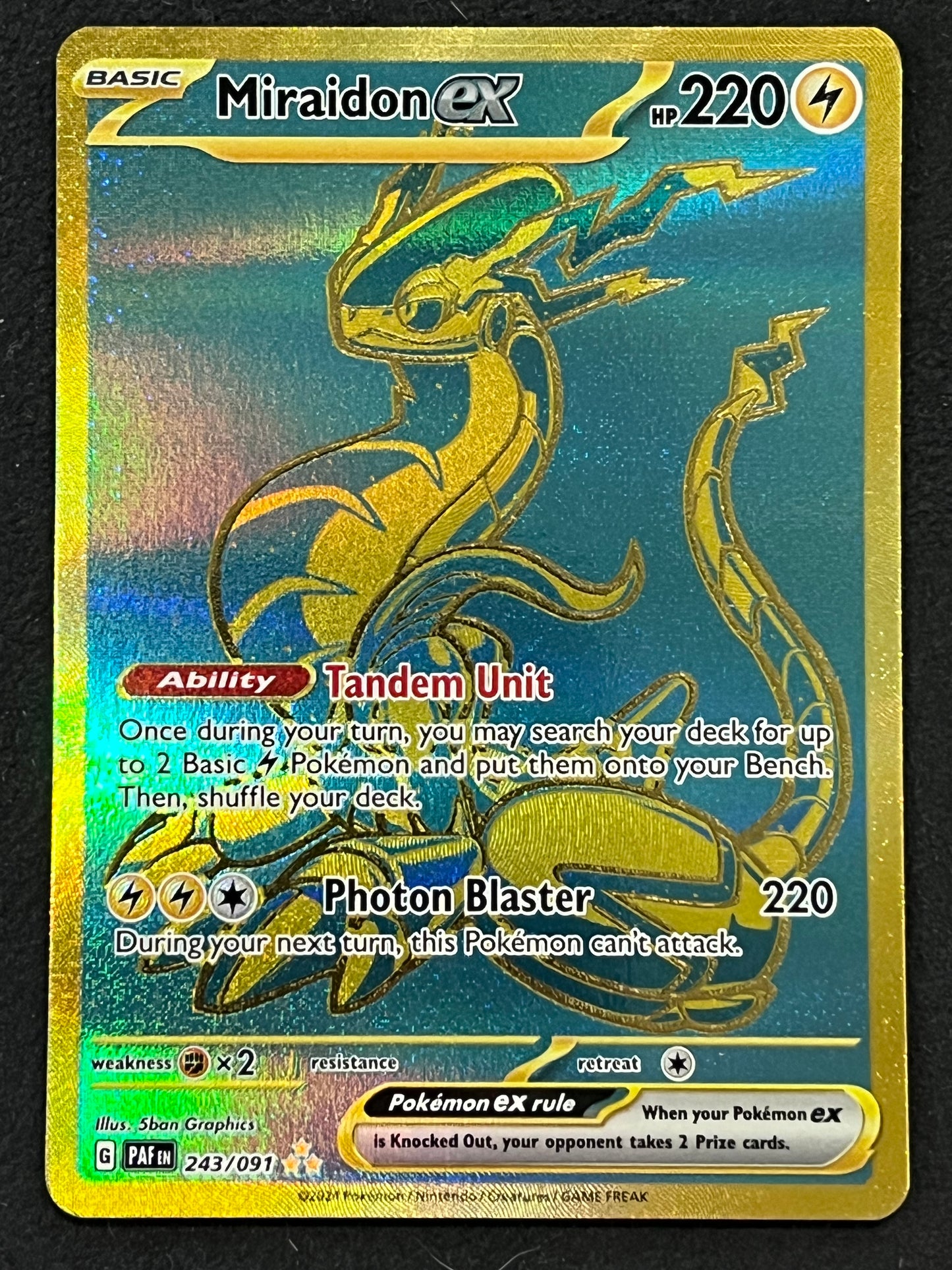 243/091 Miraidon Ex - Pokémon Paldean Fates Hyper Rare
