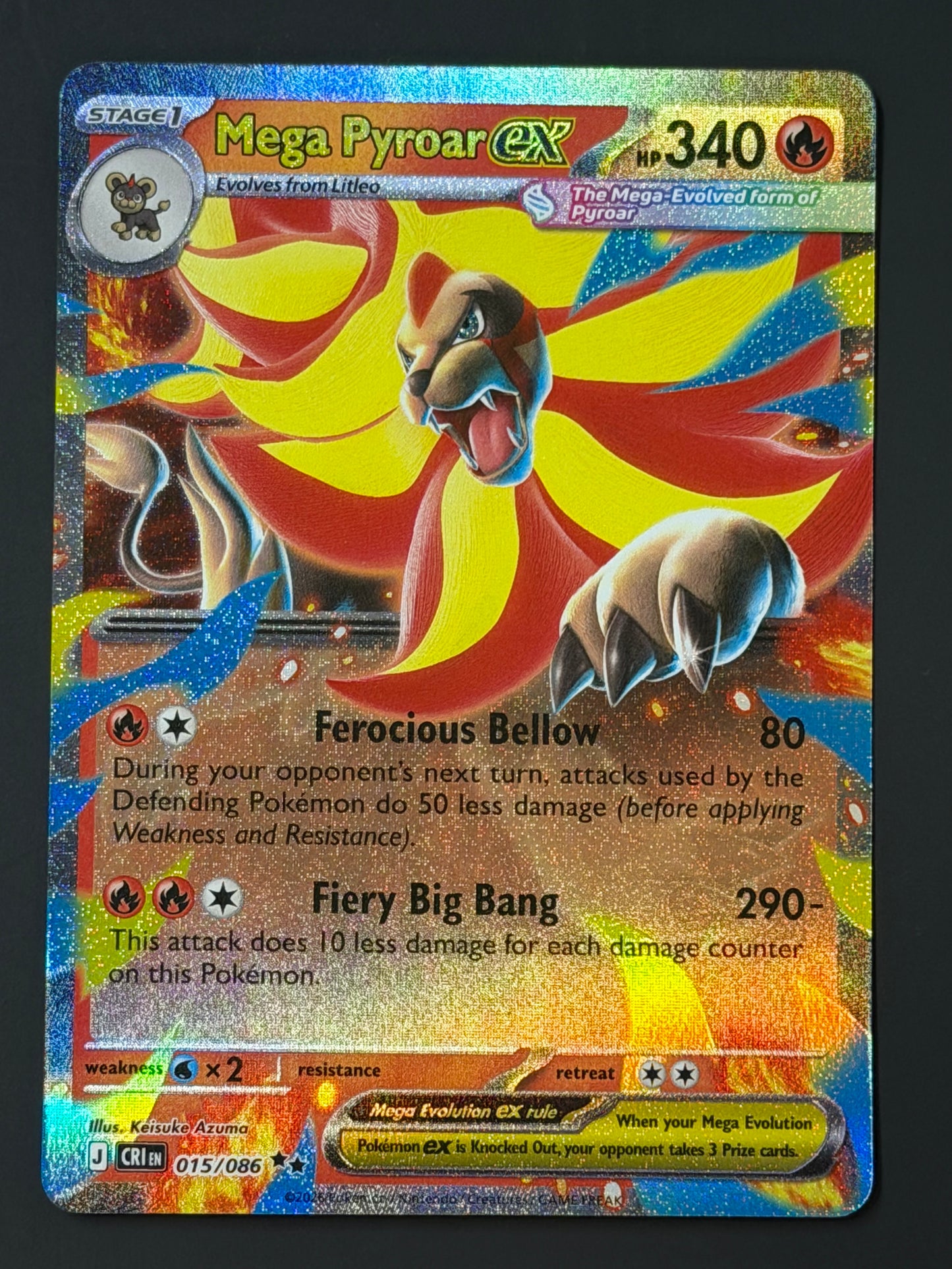 015/086 Mega Pyroar ex - Pokémon Chaos Rising Double Rare