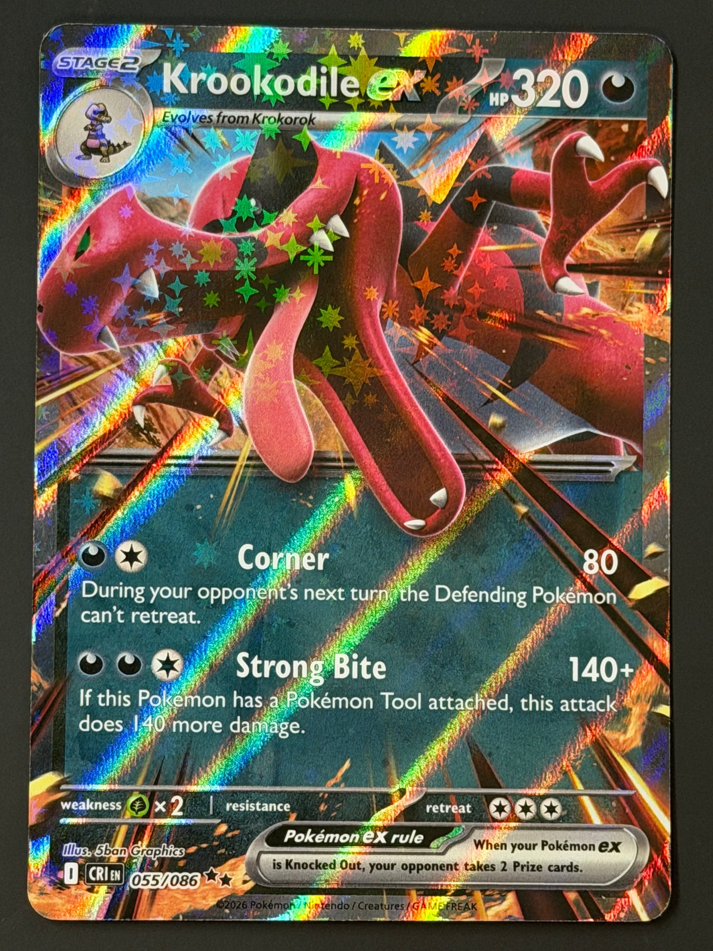 055/086 Krookodile ex - Pokémon Chaos Rising Double Rare