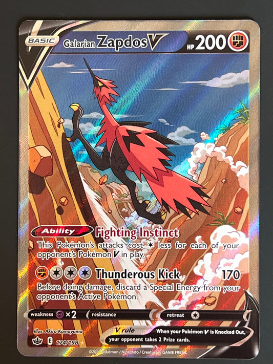174/198 Galarian Zapdos V - Pokémon Chilling Reign Alternate Full Art
