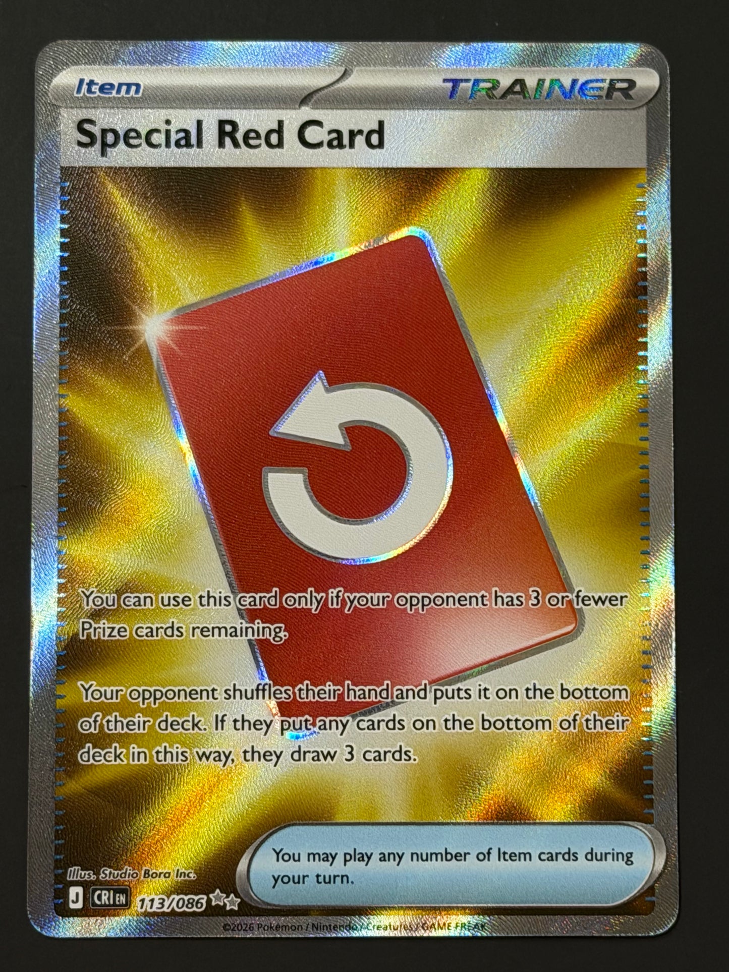 113/086 Special Red Card - Pokémon Chaos Rising Ultra Rare