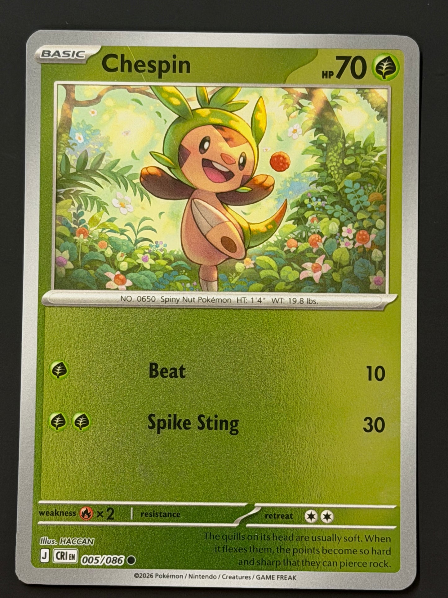 005/086 Chespin - Pokémon Chaos Rising Common Reverse