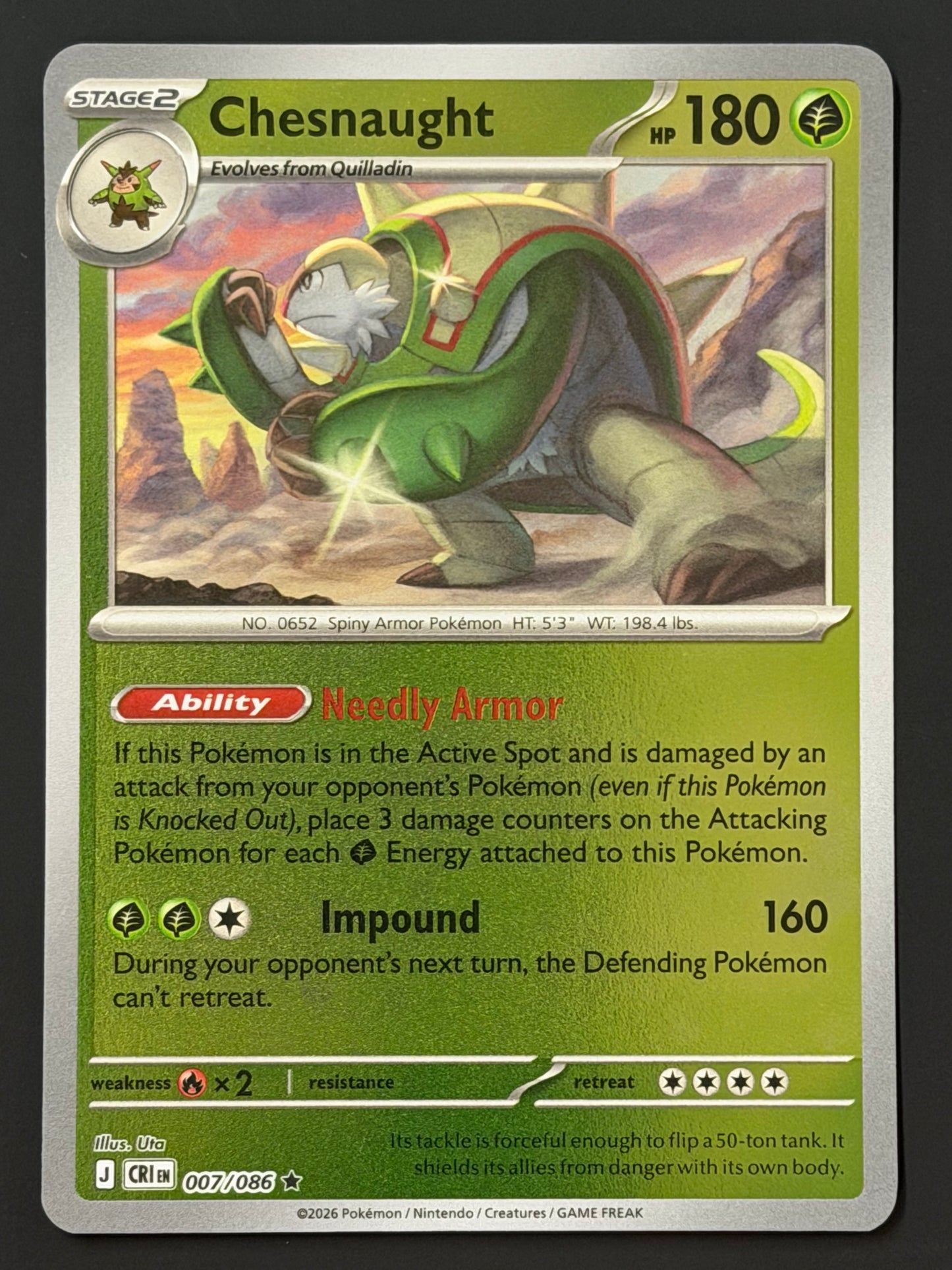 007/086 Chesnaught - Pokémon Chaos Rising Rare Reverse