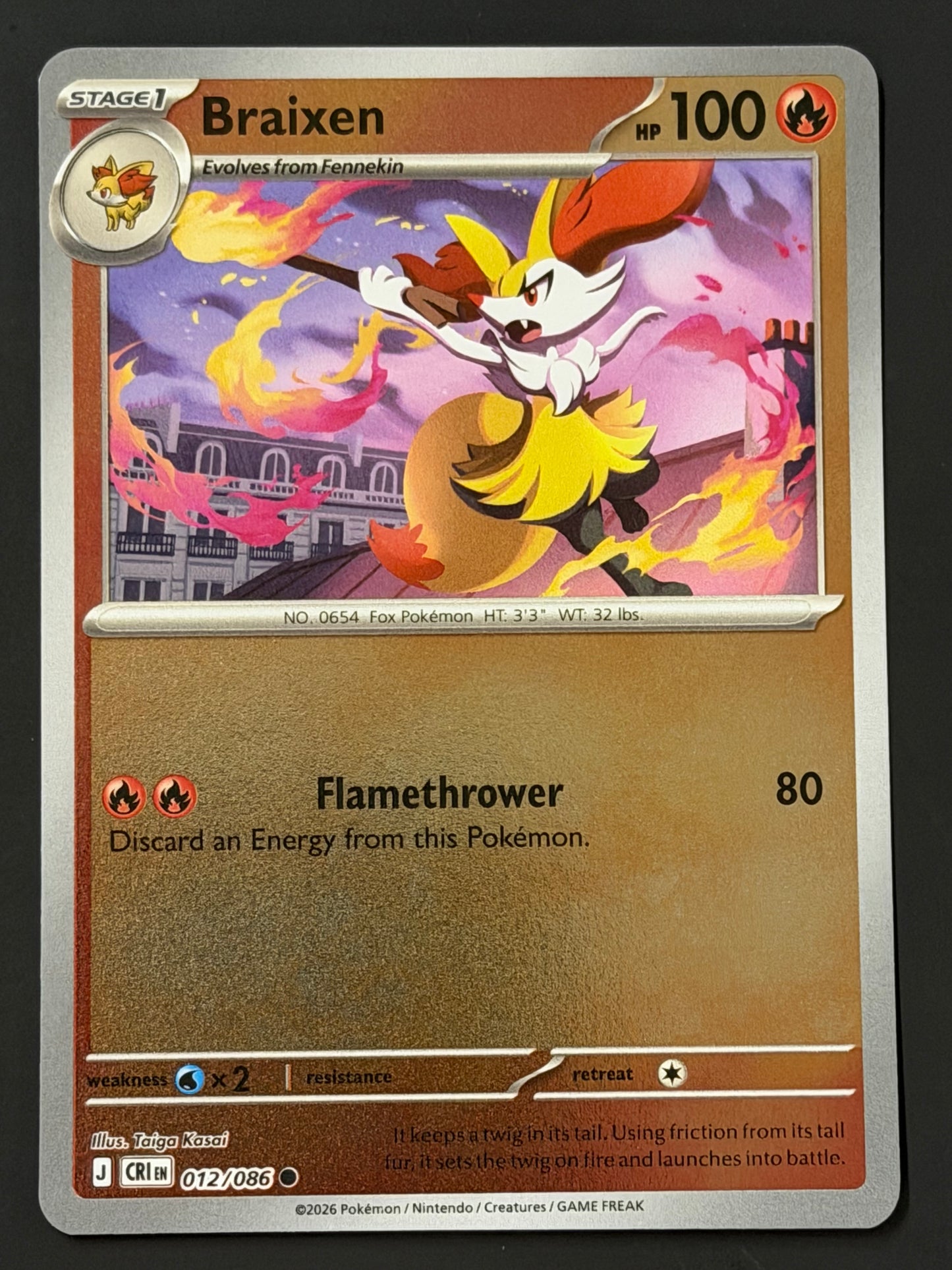 012/086 Braixen - Pokémon Chaos Rising Common Reverse
